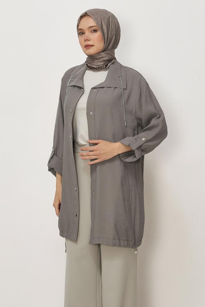 Hijab clothing MINK SHIRT COLLAR MODAL JACKET 46345 - ALVİNA