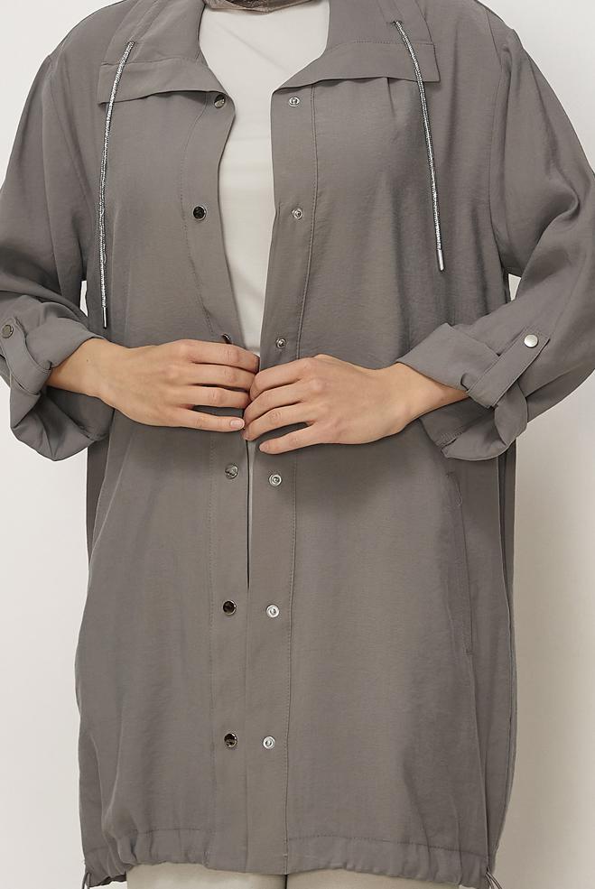 Hijab clothing MINK SHIRT COLLAR MODAL JACKET 46345 - ALVİNA