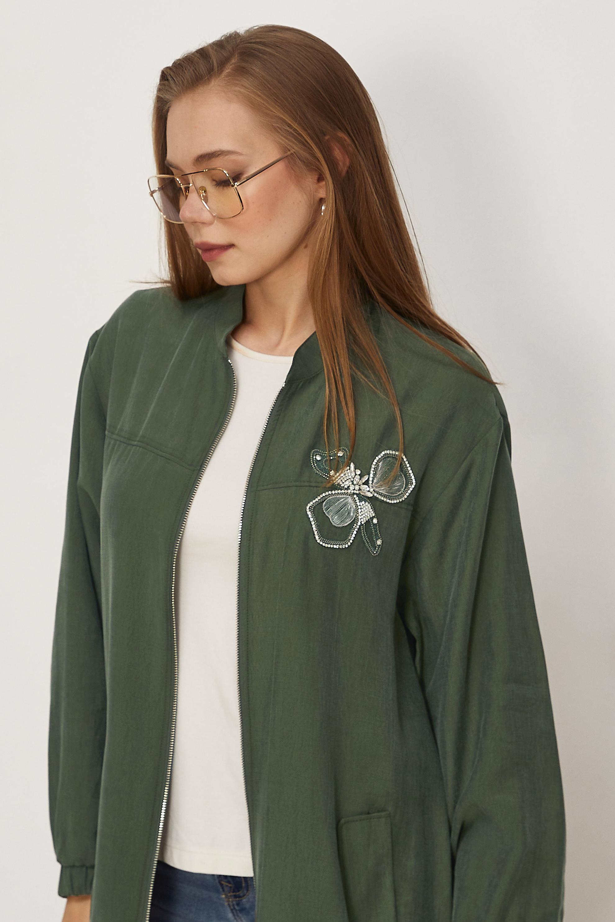 Hijab clothing KHAKI ZIPPERED JACKET 46349