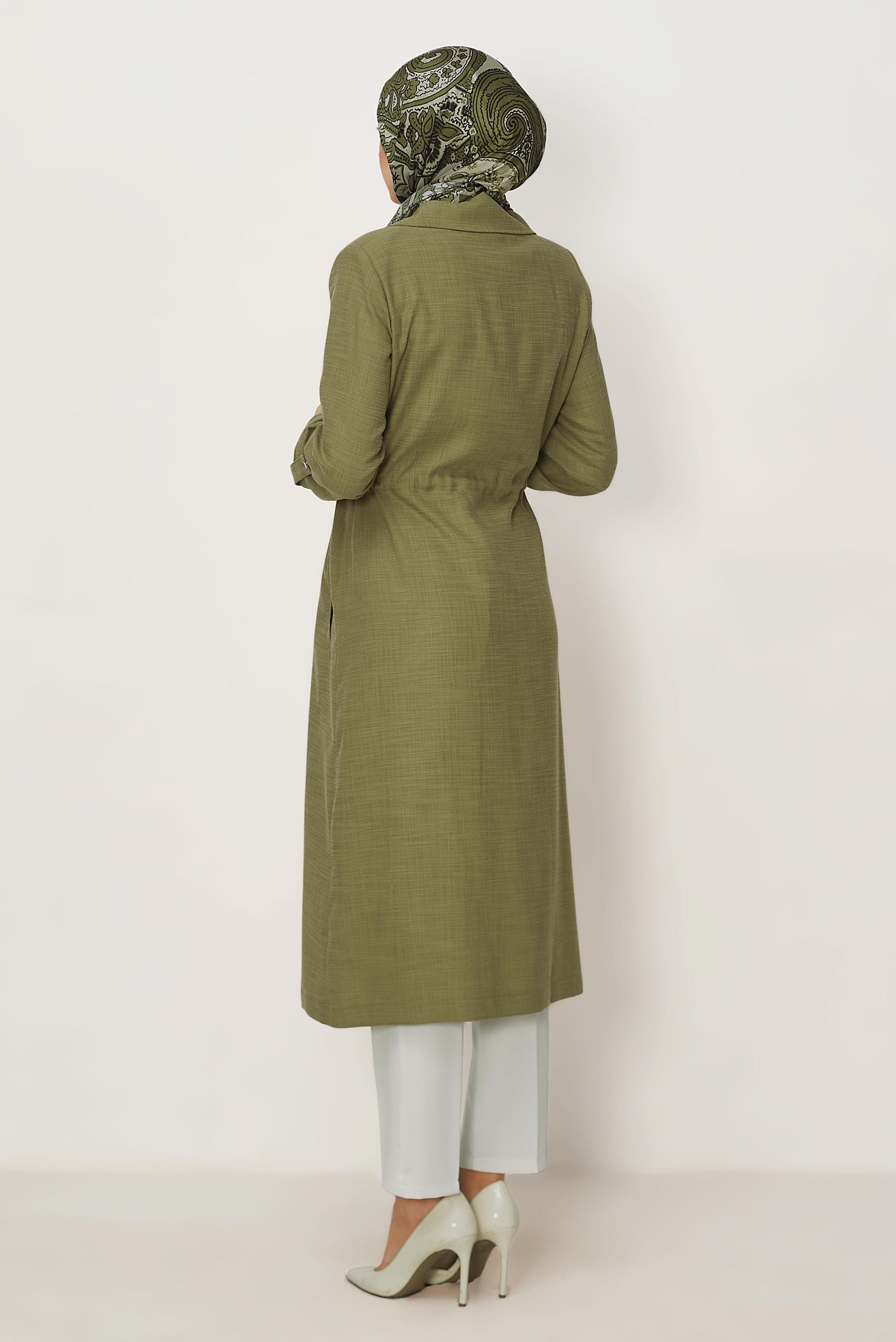 Hijab clothing GREEN SMOCKED WAIST JACKET 46350