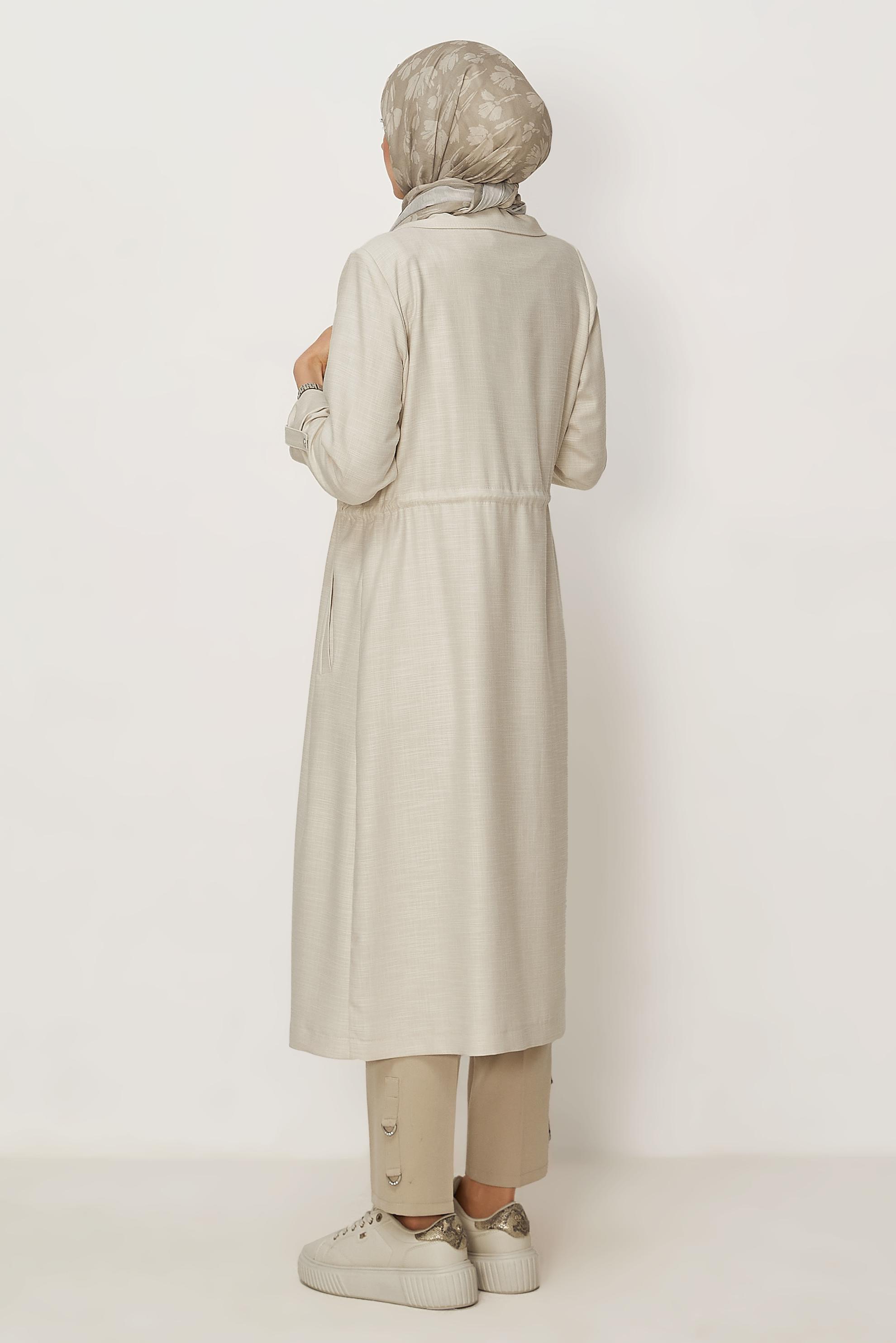 Hijab clothing BEIGE SMOCKED WAIST JACKET 46350