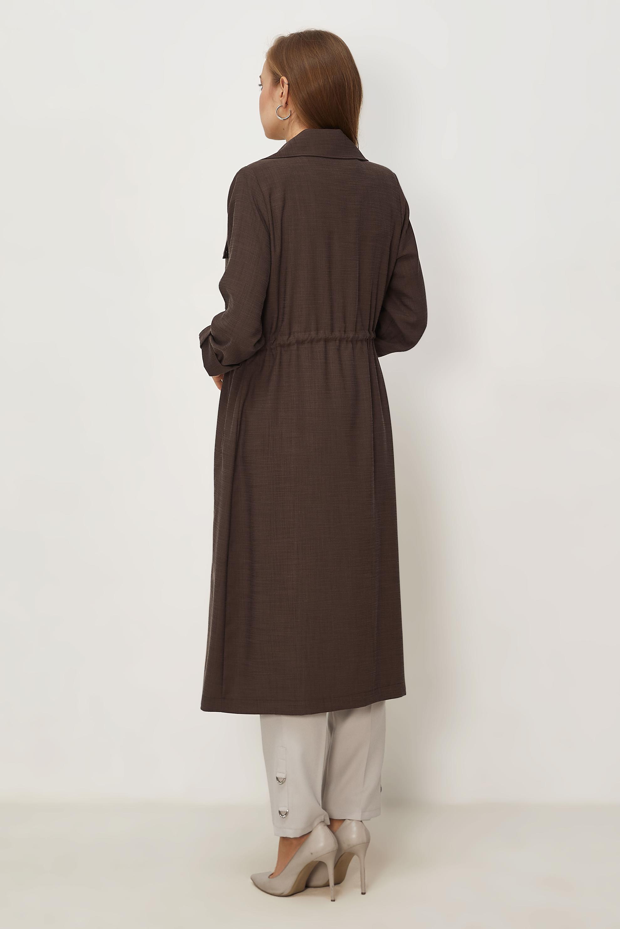 Hijab clothing BROWN SMOCKED WAIST JACKET 46350