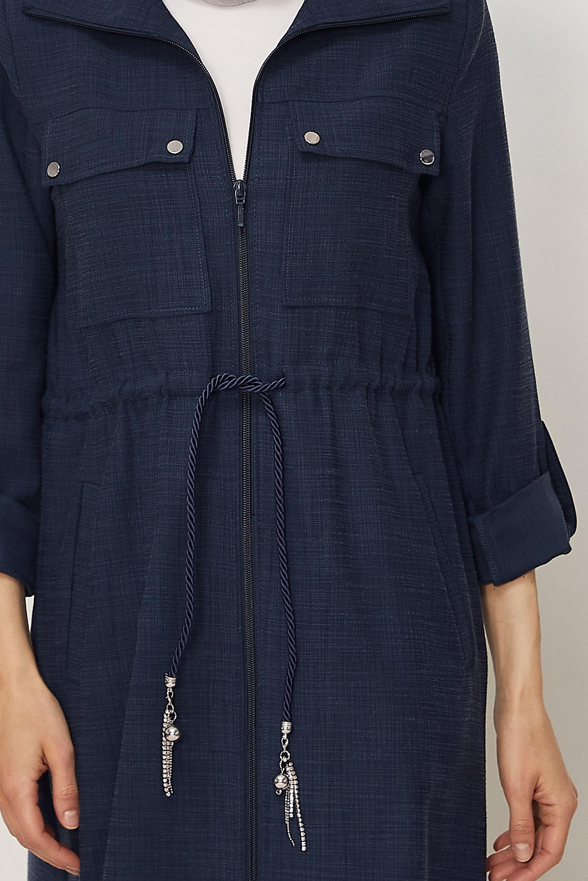 Hijab clothing NAVY BLUE SMOCKED WAIST JACKET 46350