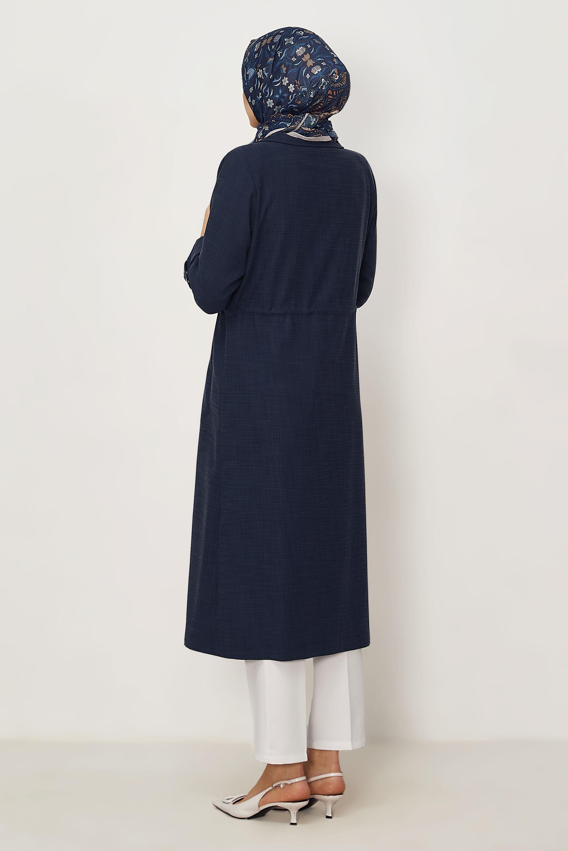 Hijab clothing NAVY BLUE SMOCKED WAIST JACKET 46350