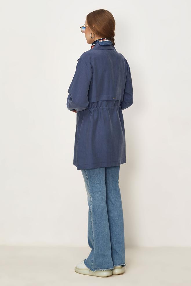 Hijab clothing NAVY BLUE SMOCKED WAIST JACKET 46354 - ALVİNA