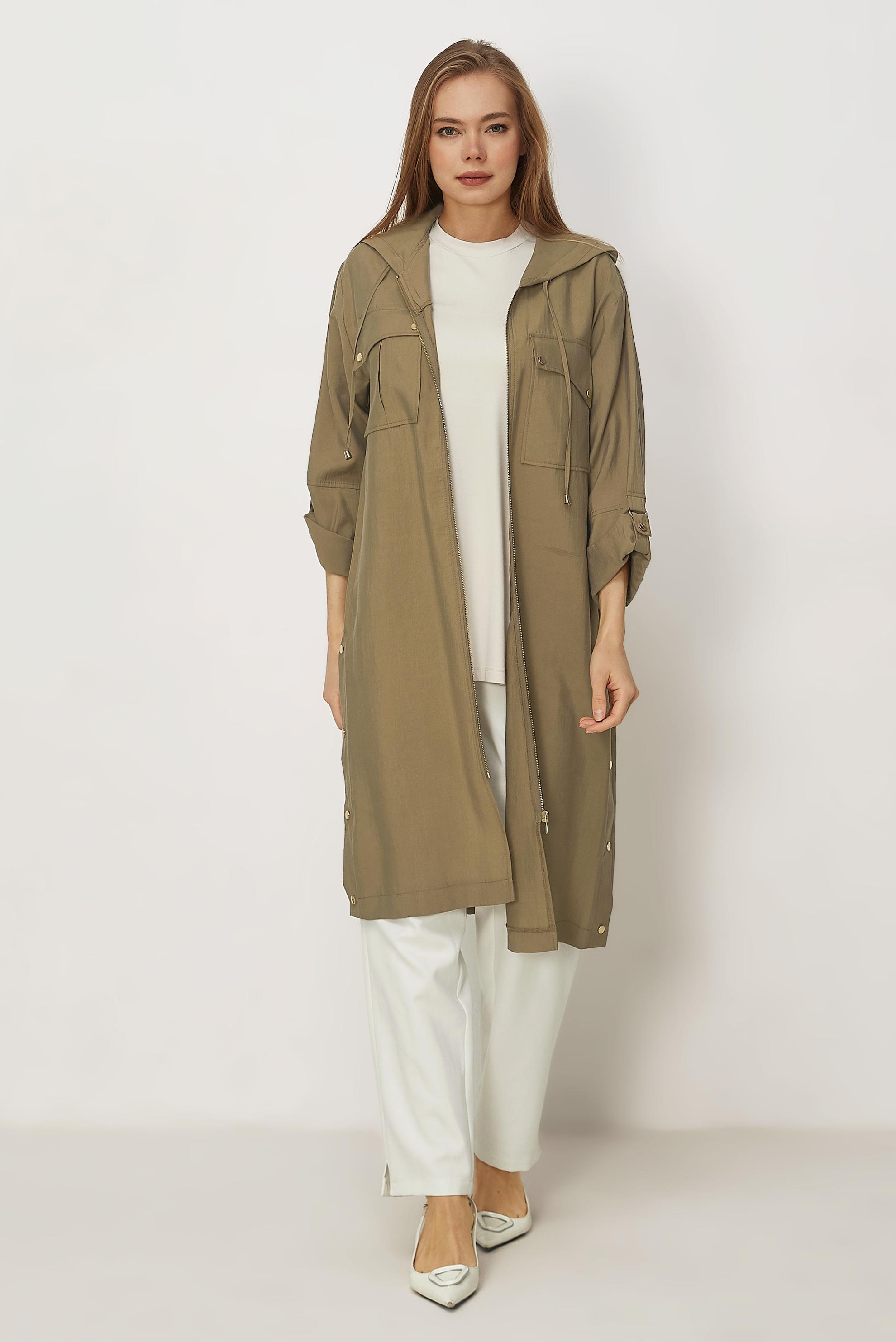 Hijab-Kleidung BRAUN KAPUZENJACKE 46386