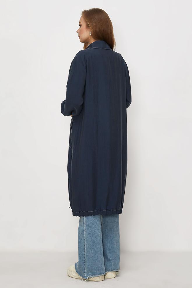 Hijab clothing NAVY BLUE SMOCKED DETAIL JACKET 46396 - ALVİNA