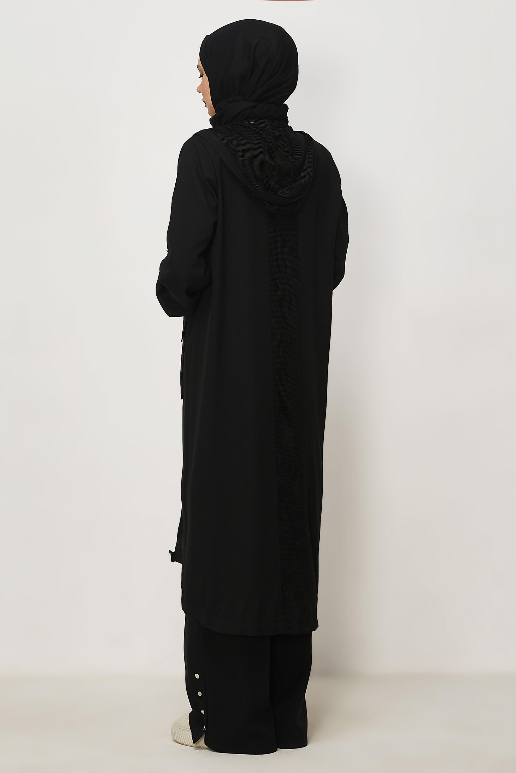 Hijab clothing BLACK HOODED JACKET 46398