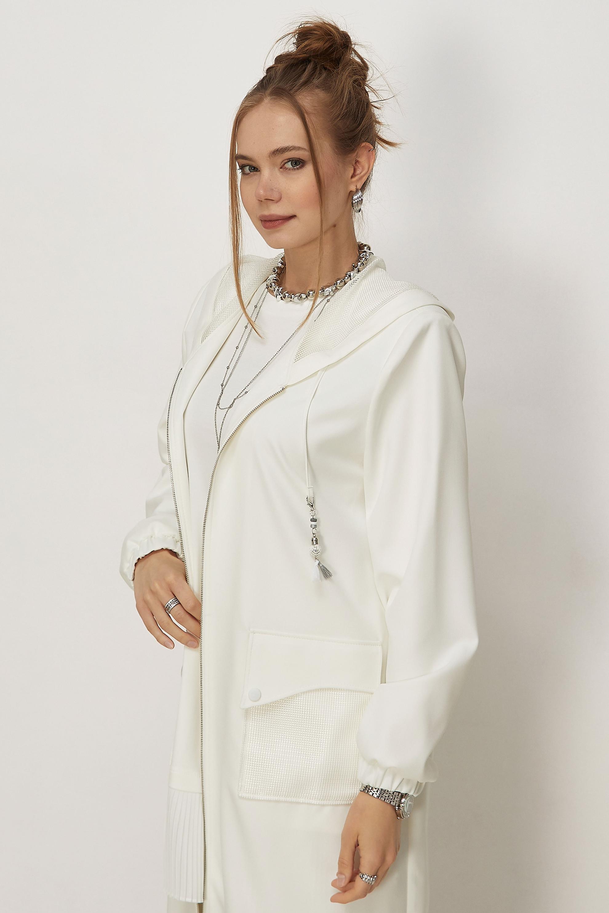 Hijab clothing WHITE HOODED JACKET 46398