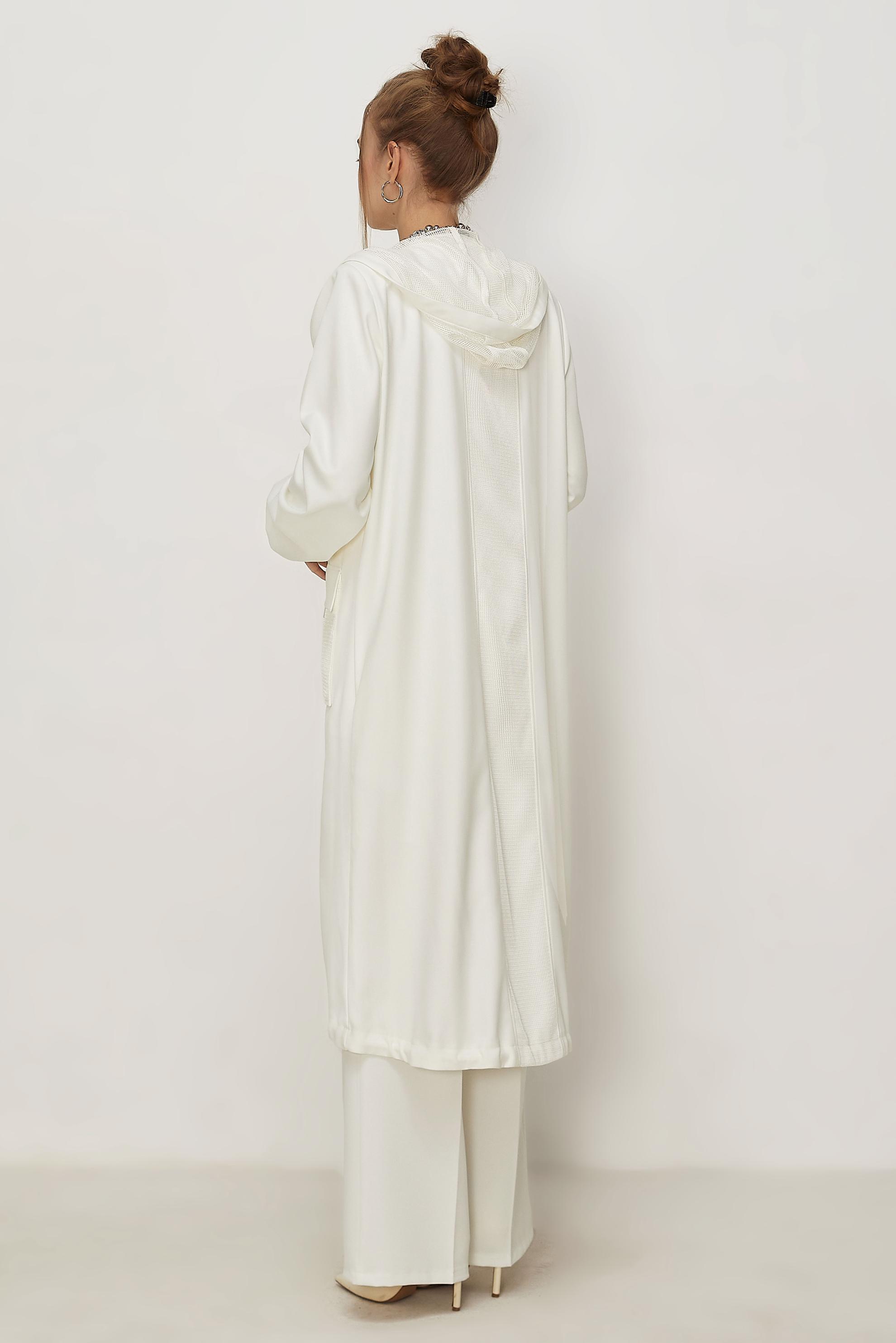 Hijab clothing WHITE HOODED JACKET 46398