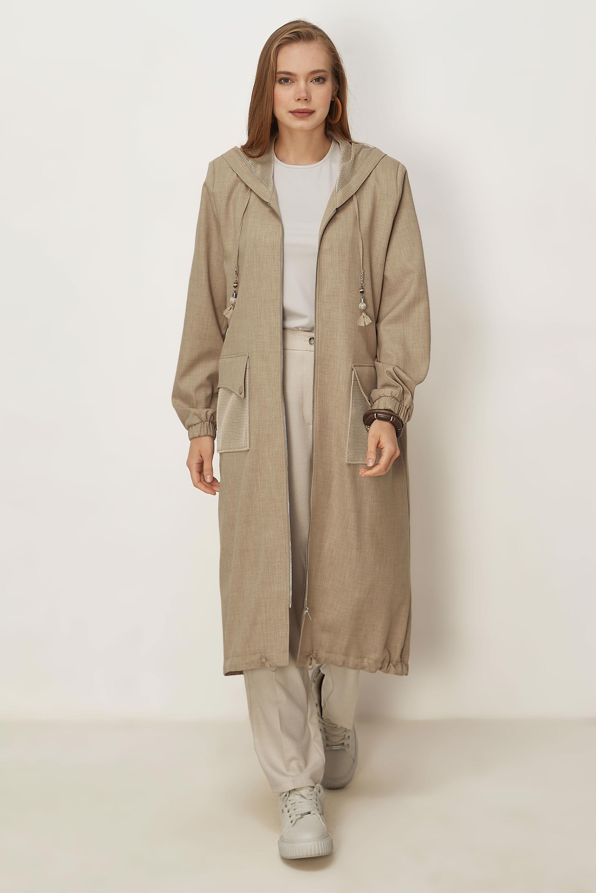 Hijab clothing BROWN HOODED JACKET 46398