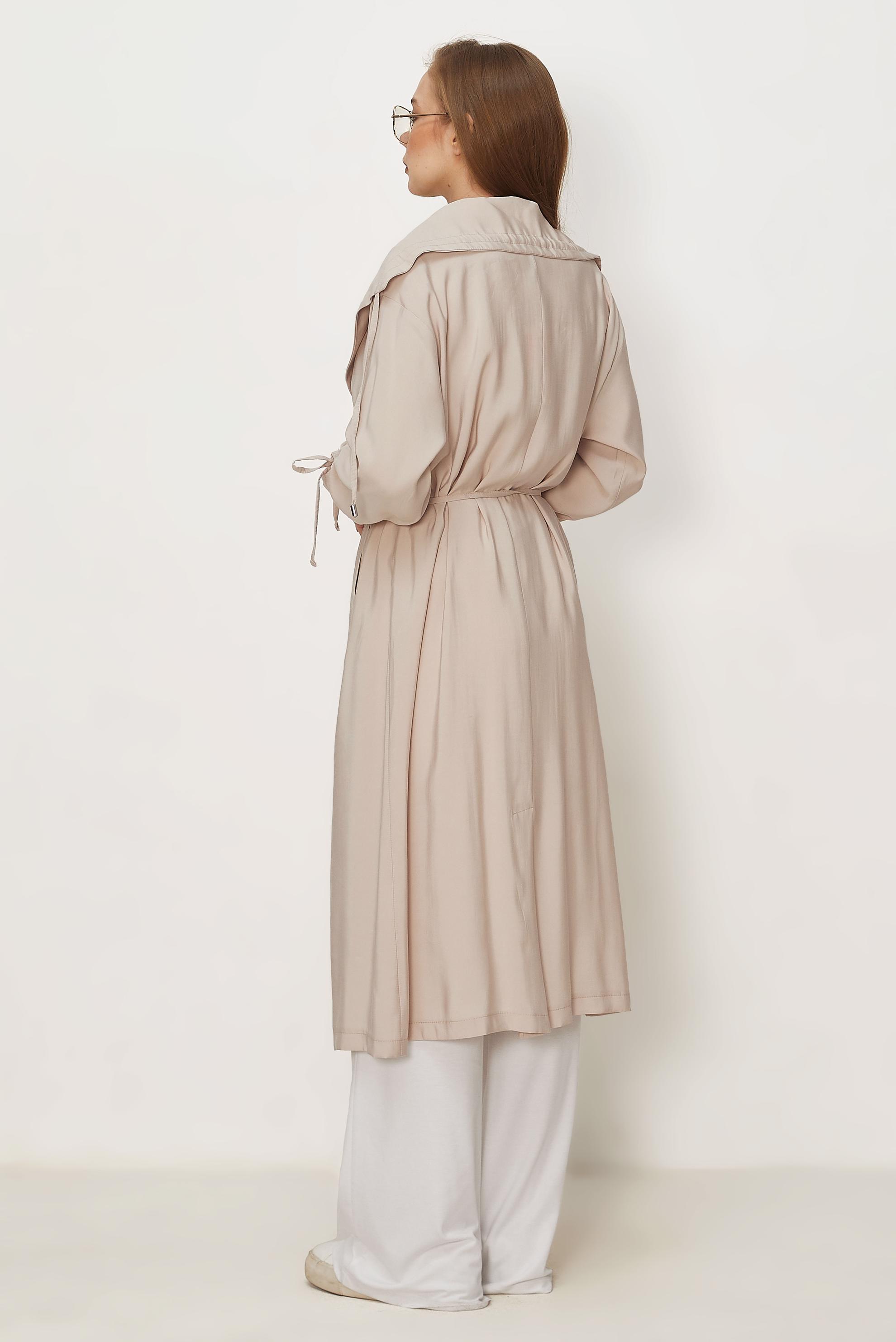 Hijab clothing BEIGE BELTED MODAL JACKET 46439