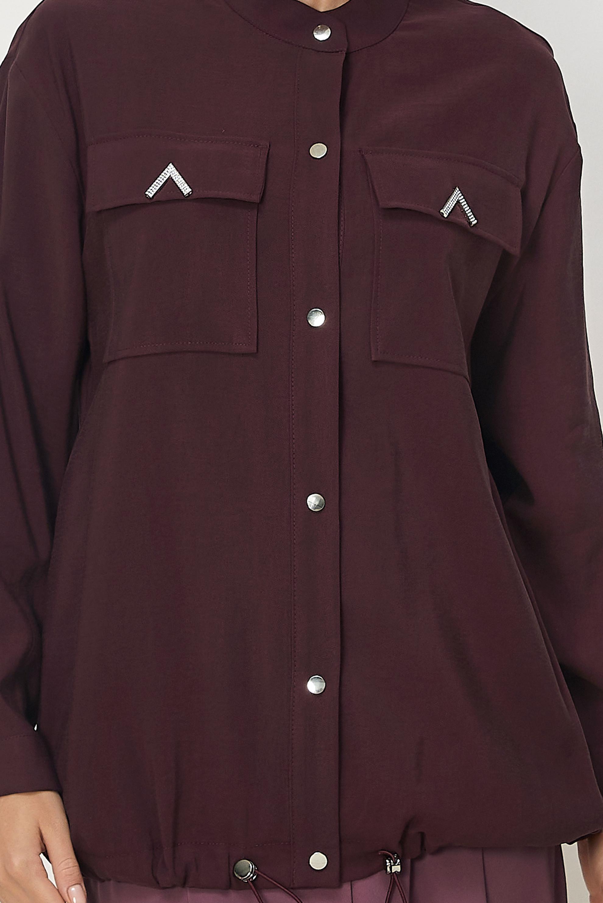 Tesettür giyim KAHVE CEP DETAYLI MODAL CEKET 46446