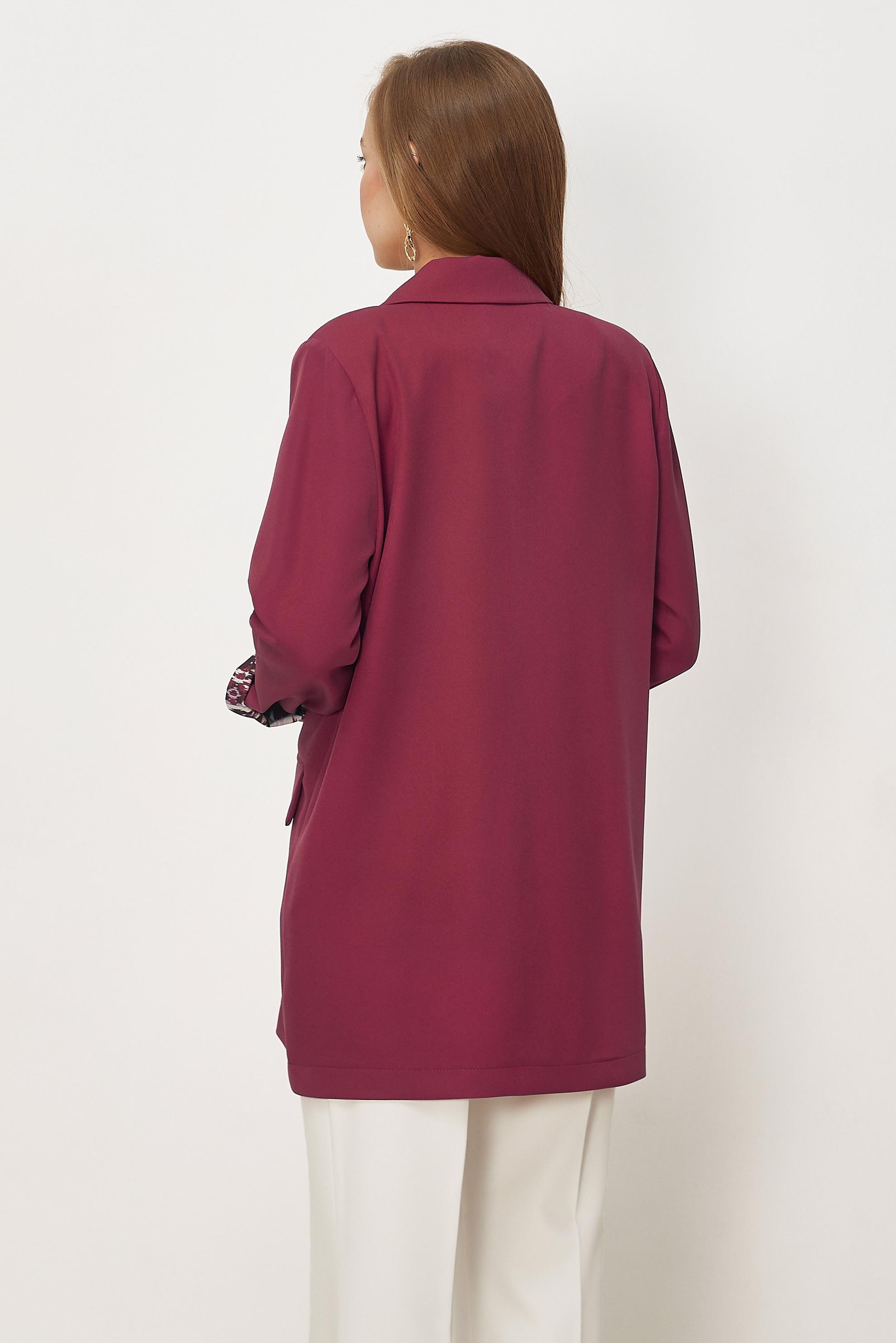 Tesettür giyim FUŞYA KRUVAZE YAKA CEKET 46472