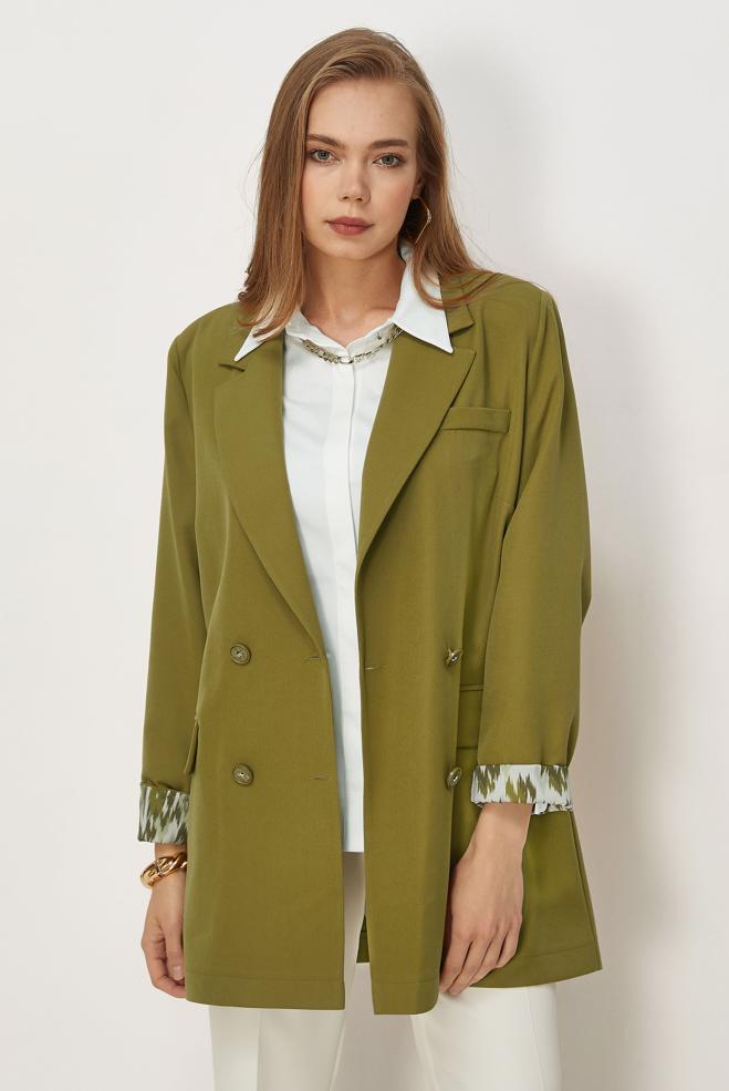 Tesettür giyim  KRUVAZE YAKA CEKET 46472 - ALVİNA