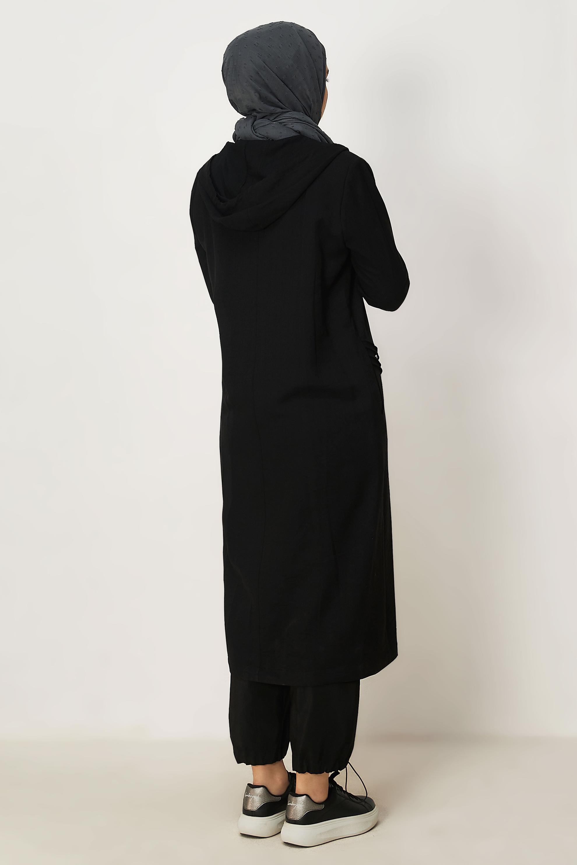 Vêtements hijab NOIR VESTE EFFET LIN 46530