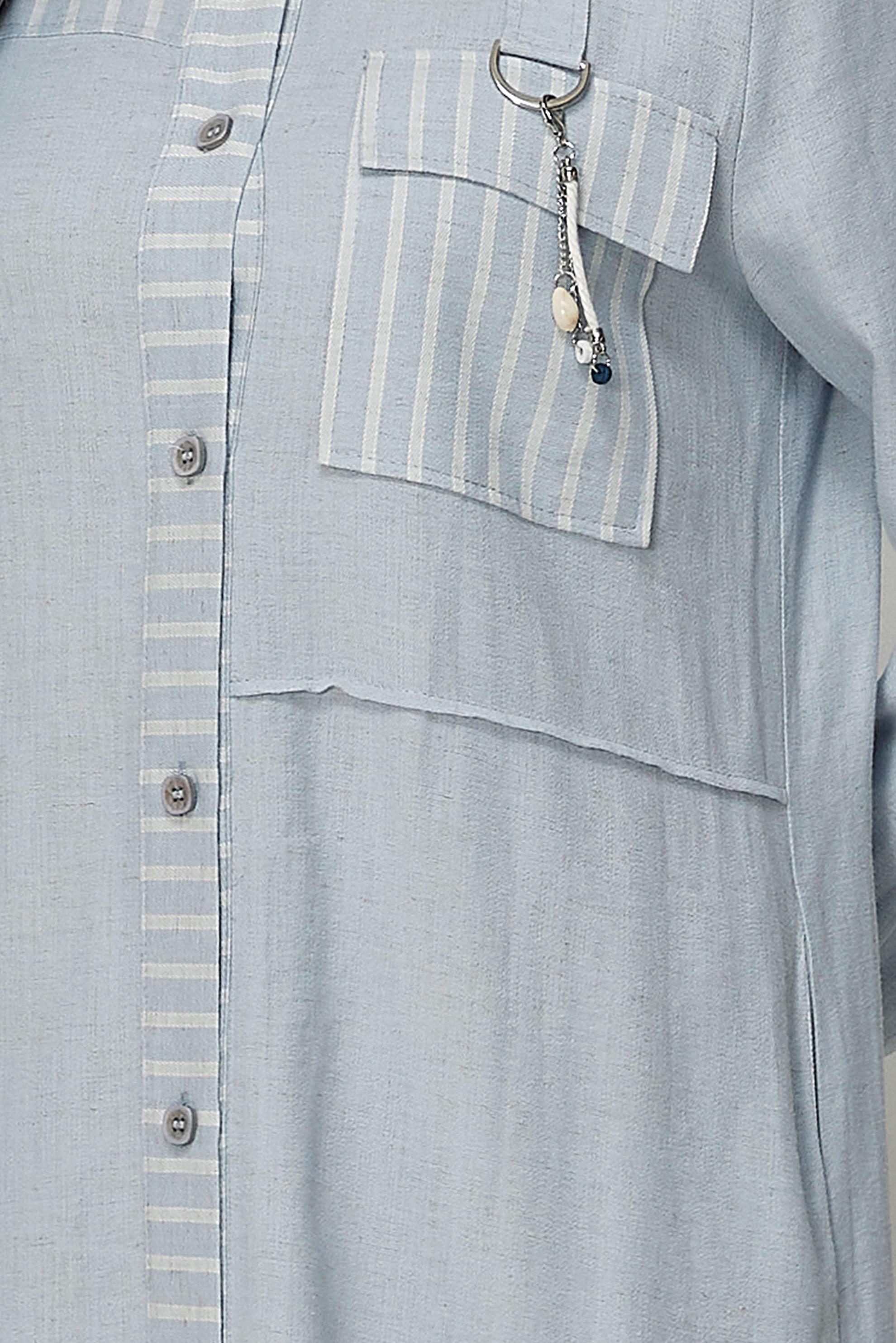 Hijab clothing BLUE SHIRT COLLAR JACKET 46534