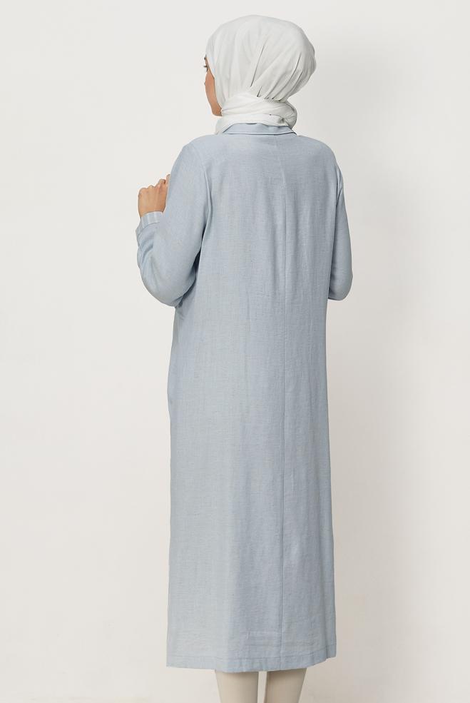 Hijab clothing BLUE SHIRT COLLAR JACKET 46534 - ALVİNA