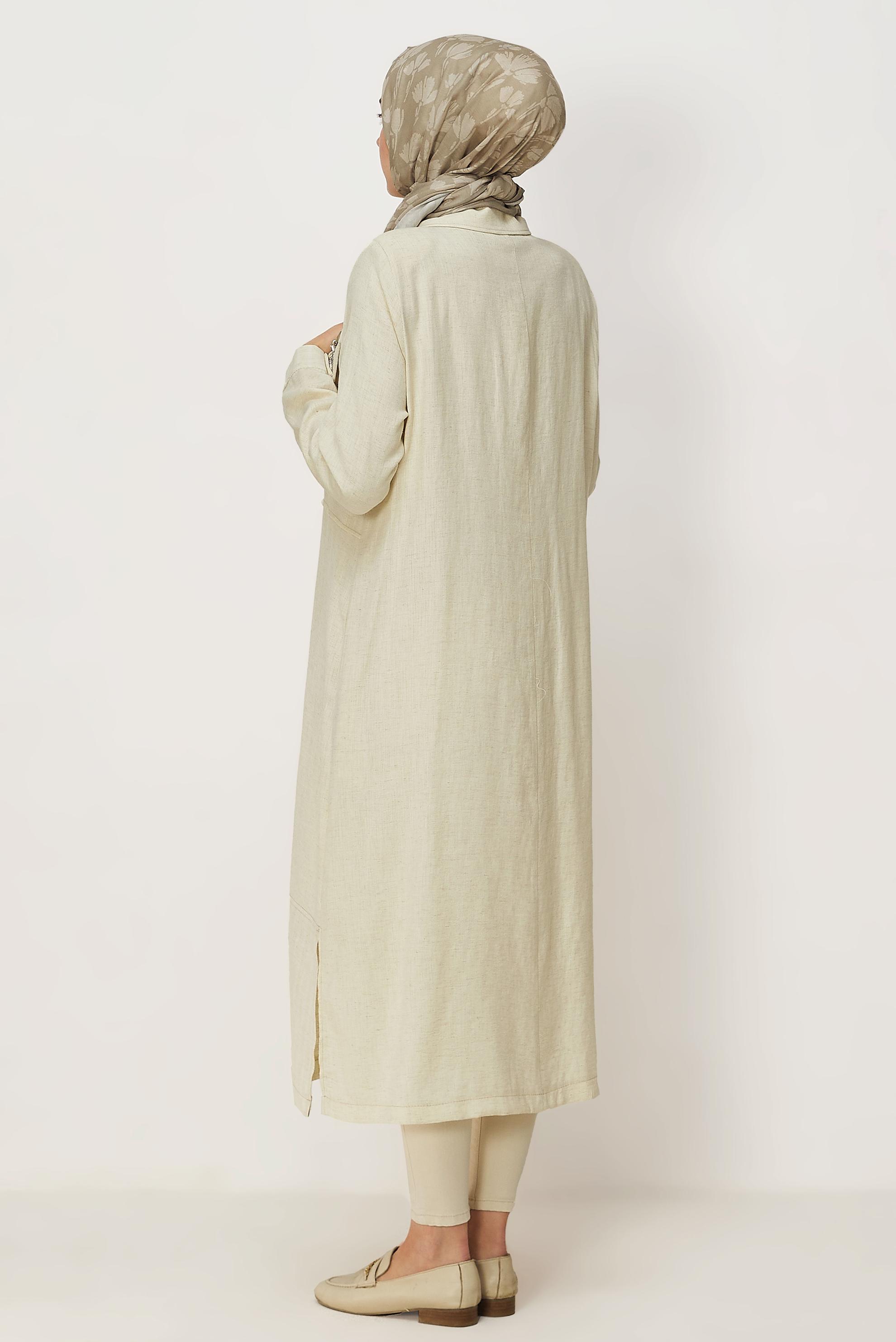 Hijab clothing BEIGE SHIRT COLLAR JACKET 46534