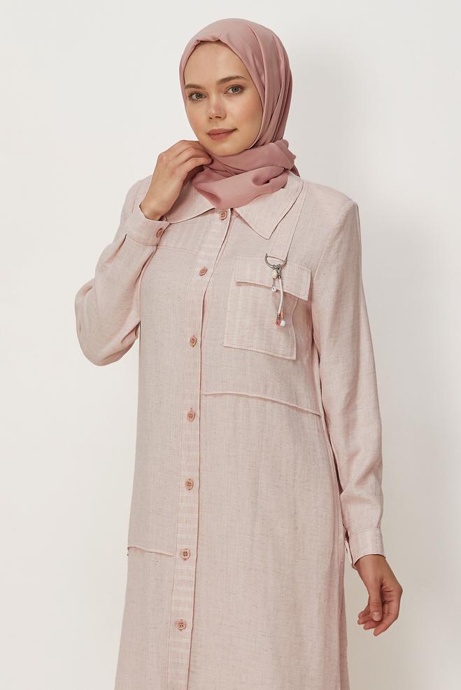 Hijab clothing PINK SHIRT COLLAR JACKET 46534 - ALVİNA
