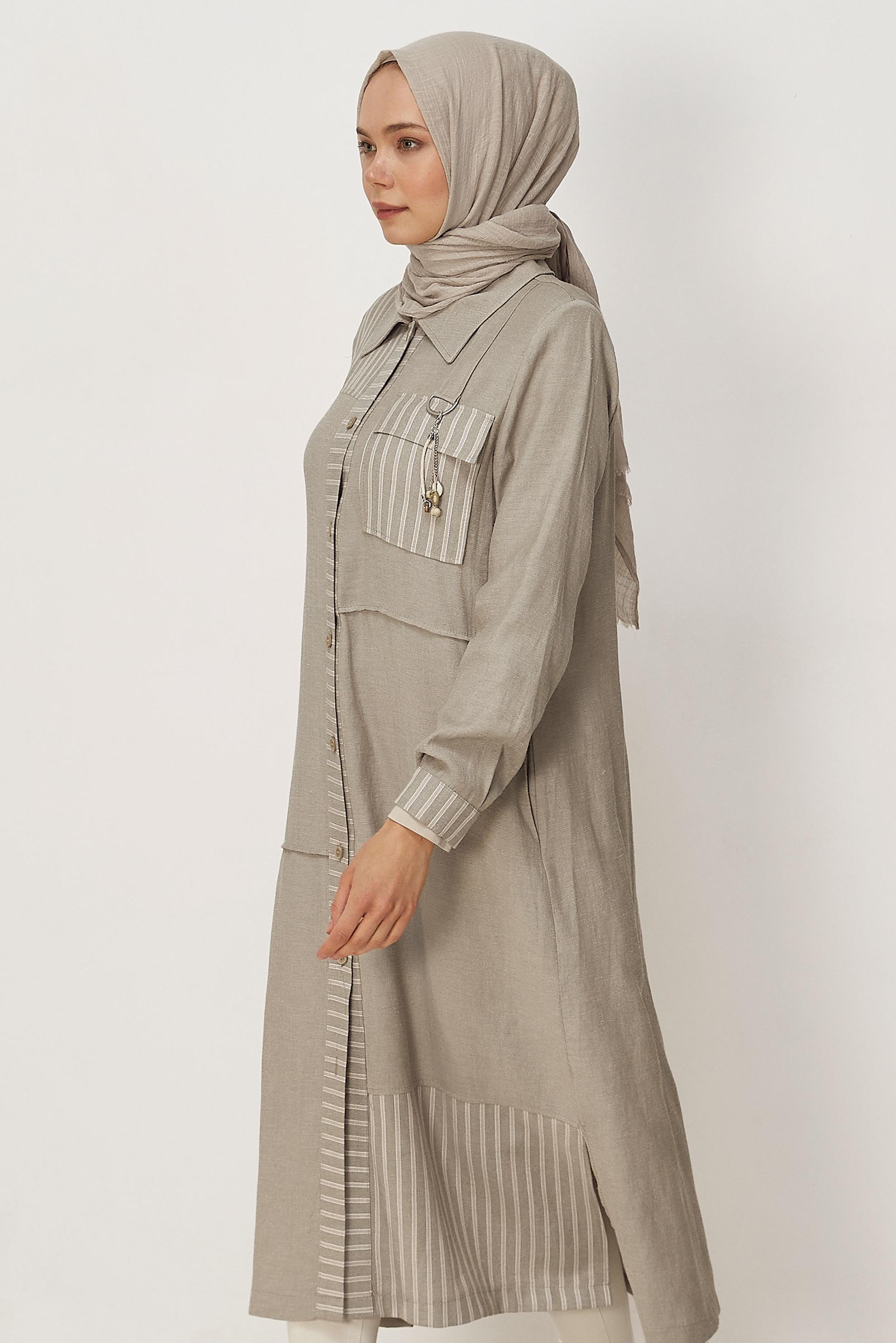 Hijab clothing MINK SHIRT COLLAR JACKET 46534