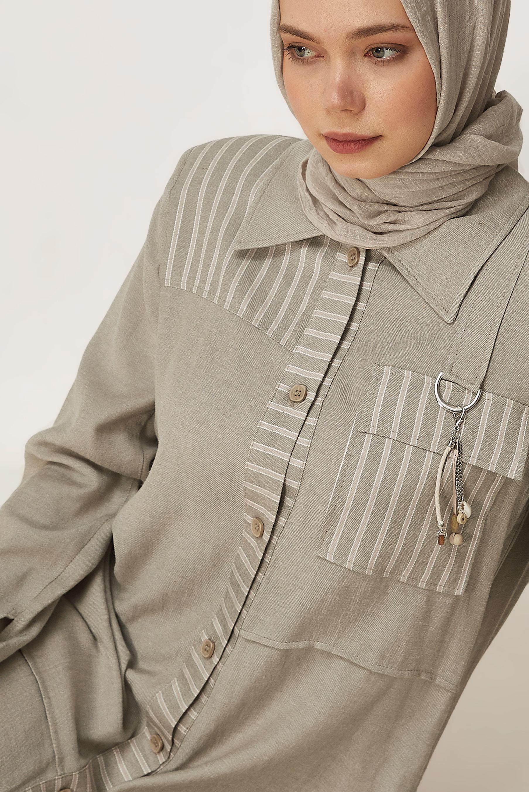 Hijab clothing MINK SHIRT COLLAR JACKET 46534