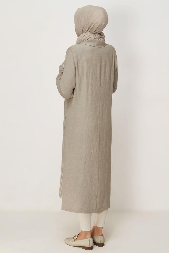 Hijab clothing MINK SHIRT COLLAR JACKET 46534 - ALVİNA