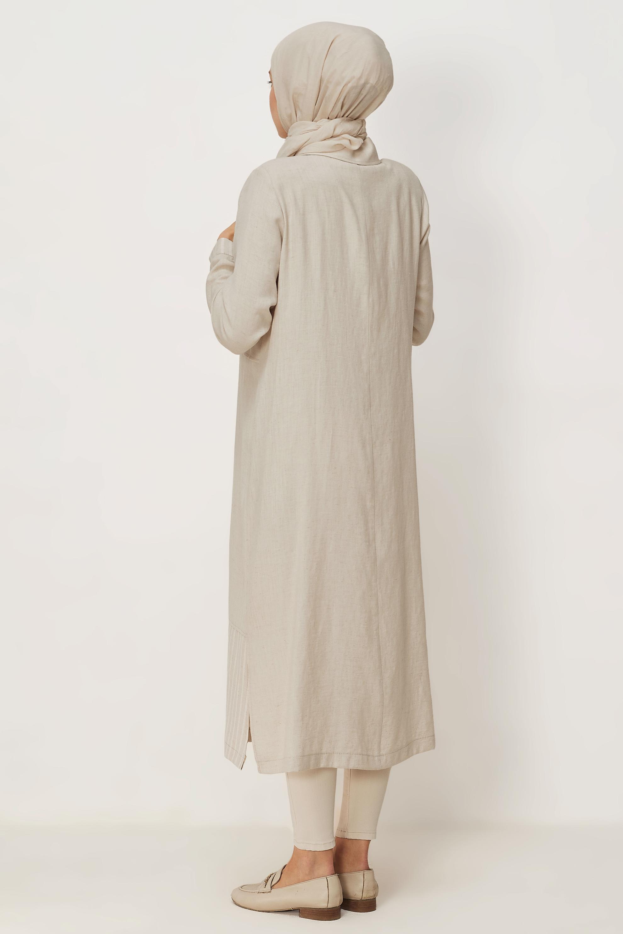 Hijab clothing BEIGE SHIRT COLLAR JACKET 46534