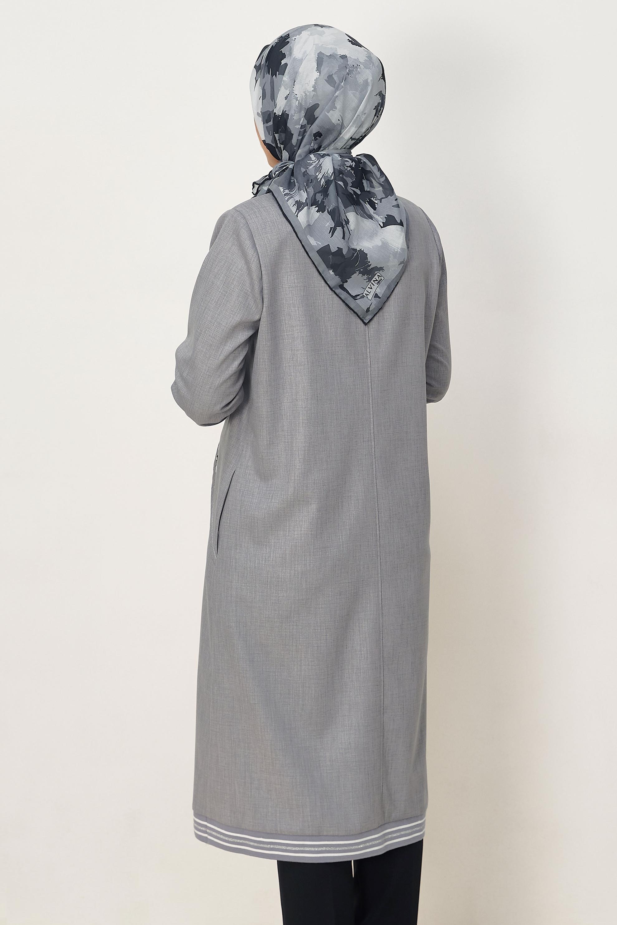 Tesettür giyim GRİ FERMUARLI GİY ÇIK 46609