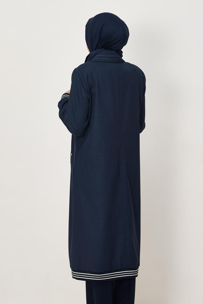 Hijab clothing NAVY BLUE ZIPPERED JACKET 46609 - ALVİNA