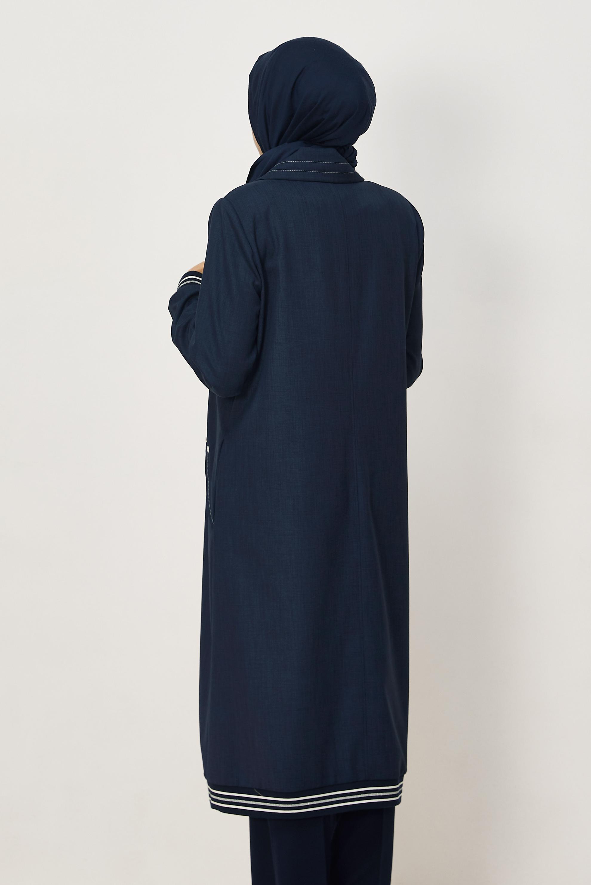 Hijab clothing NAVY BLUE ZIPPERED JACKET 46609