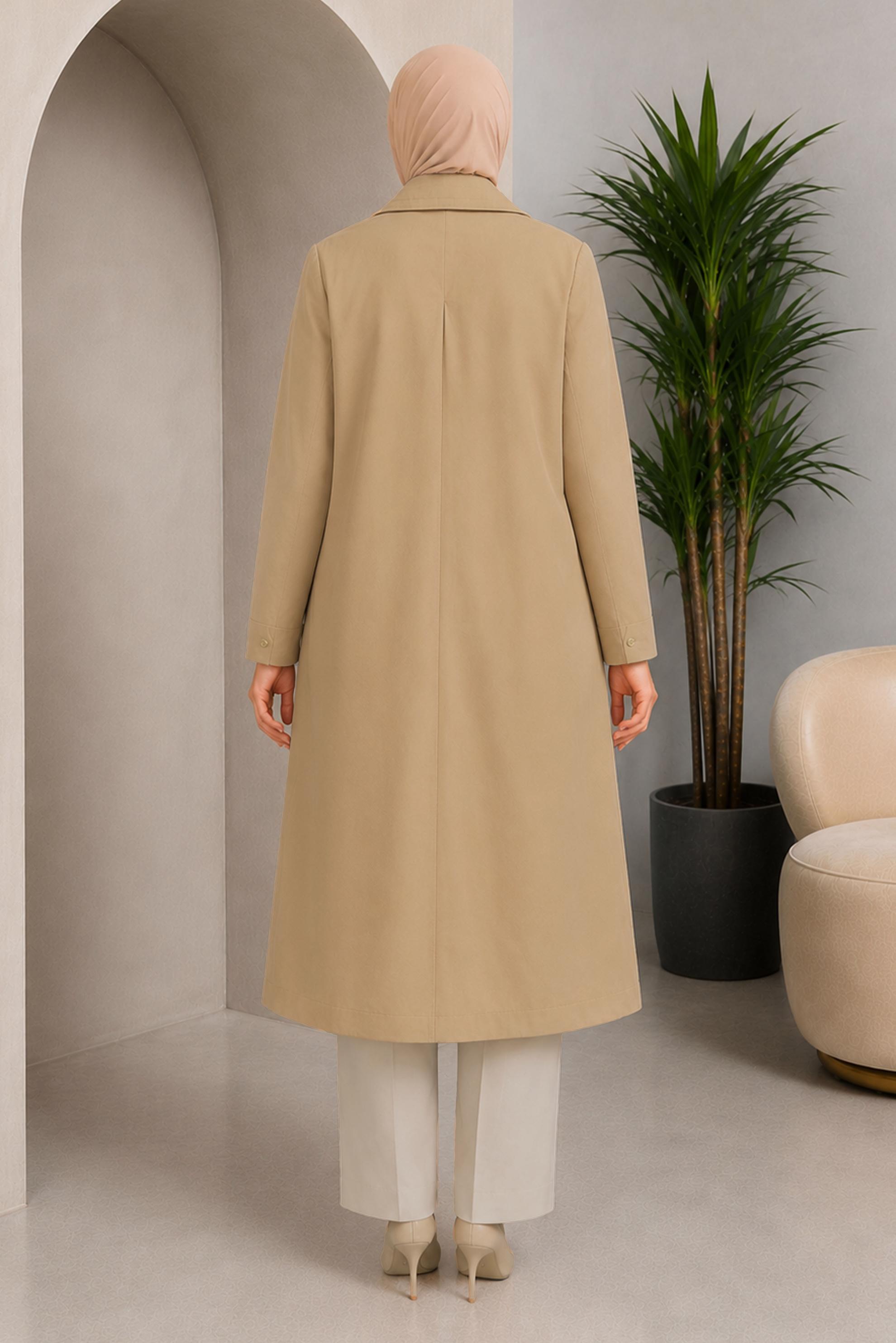 Tesettür giyim BEJ BÜYÜK BEDEN MODAL GİY ÇIK 46611