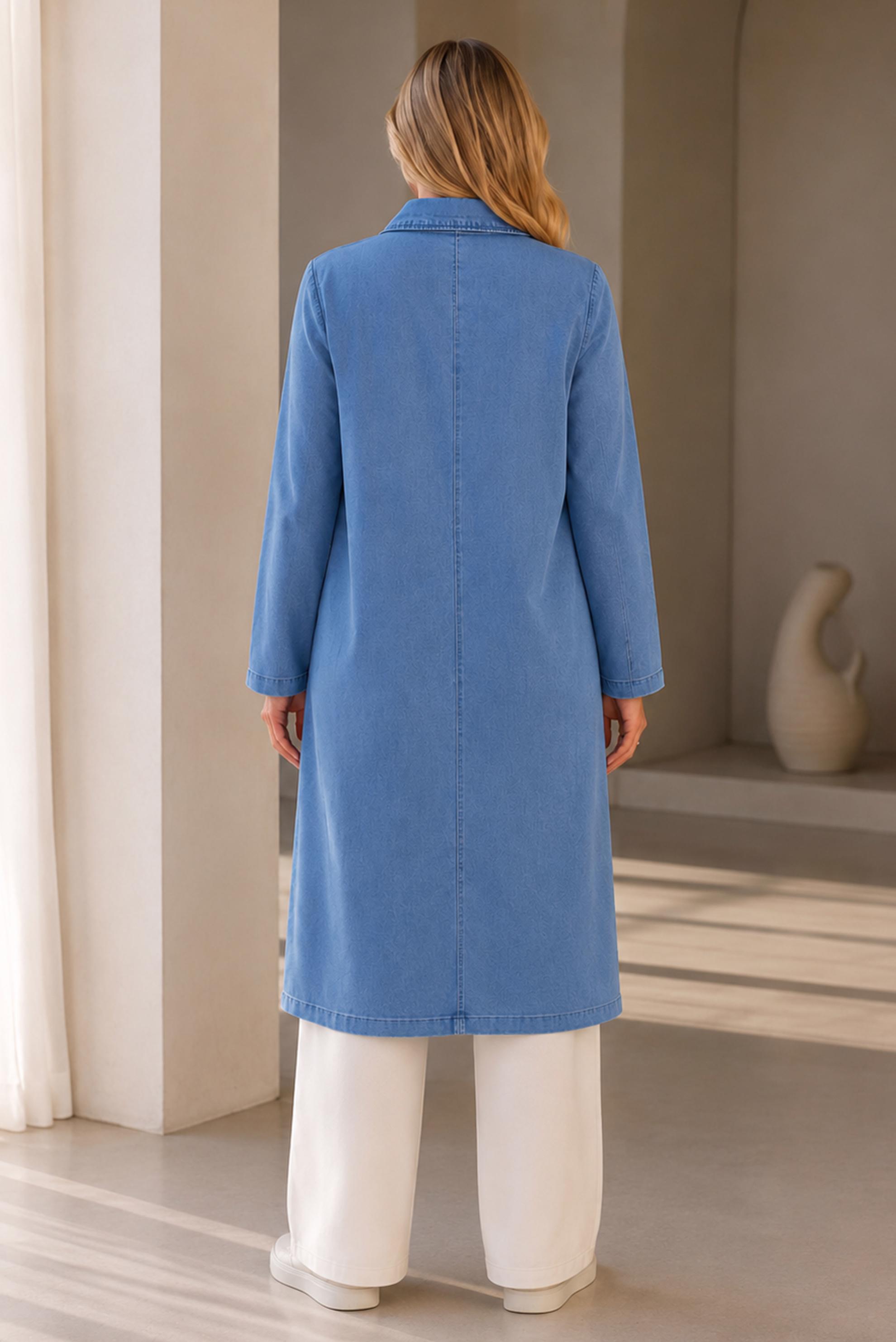 Vêtements hijab BLEU VESTE EN JEAN GRANDE TAILLE 46623