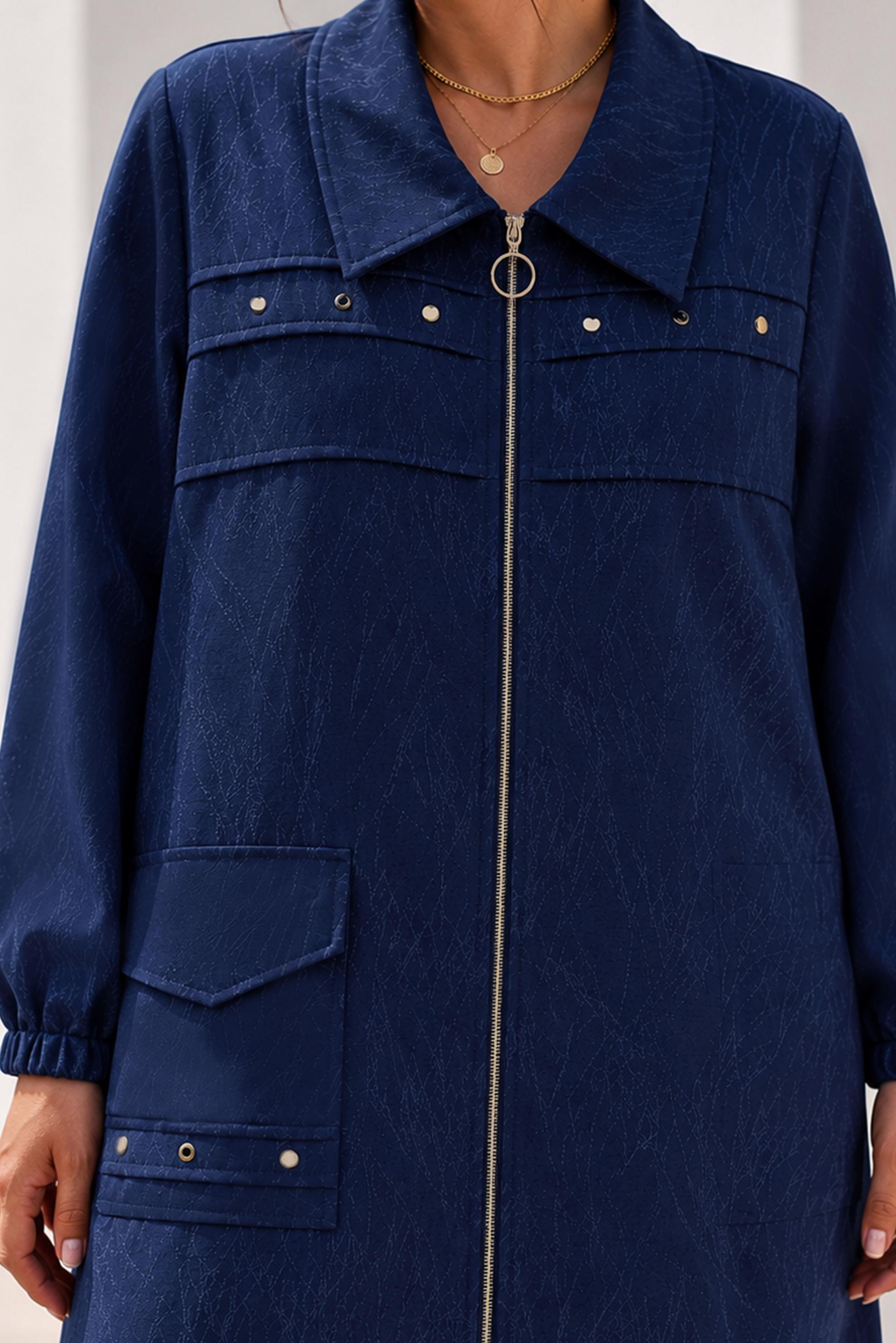 Vêtements hijab BLEU MARINE VESTE JACQUARD GRANDE TAILLE 46716