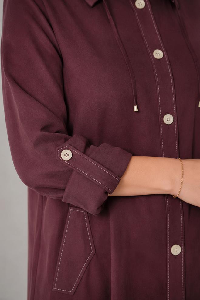 Vêtements hijab BRUN VESTE GRANDE TAILLE 46718 - ALVİNA