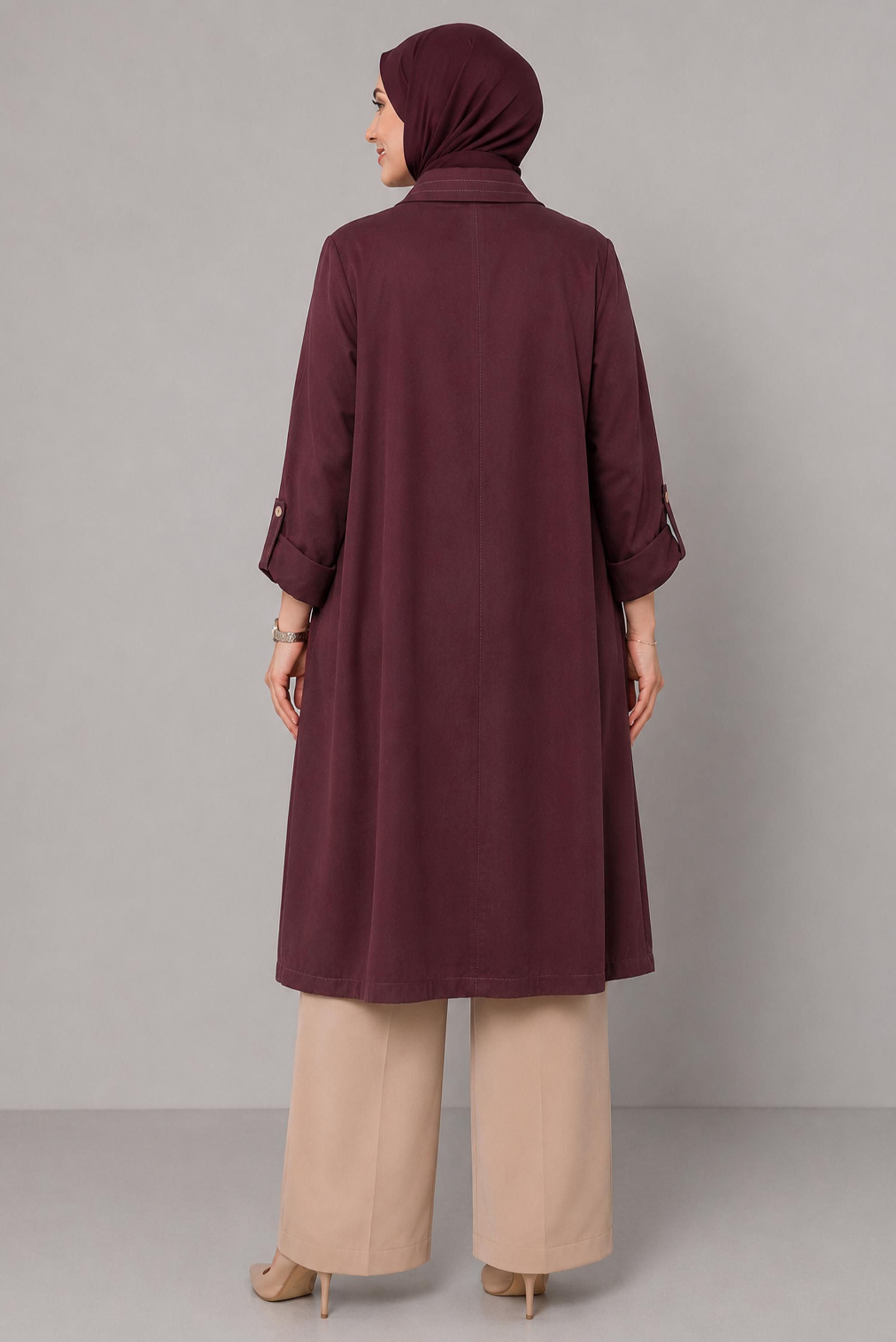 Vêtements hijab BRUN VESTE GRANDE TAILLE 46718
