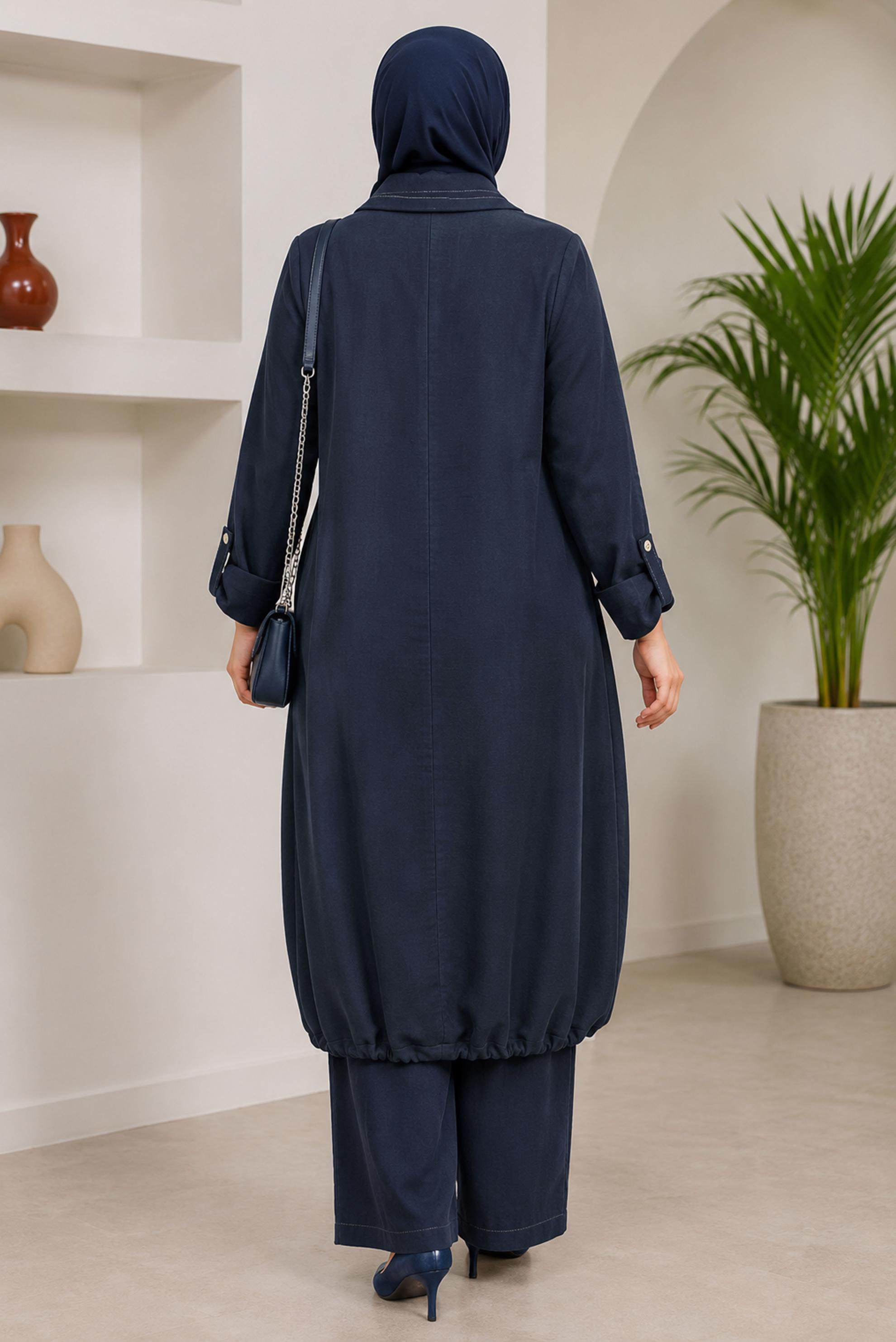 Vêtements hijab BLEU MARINE VESTE GRANDE TAILLE 46718