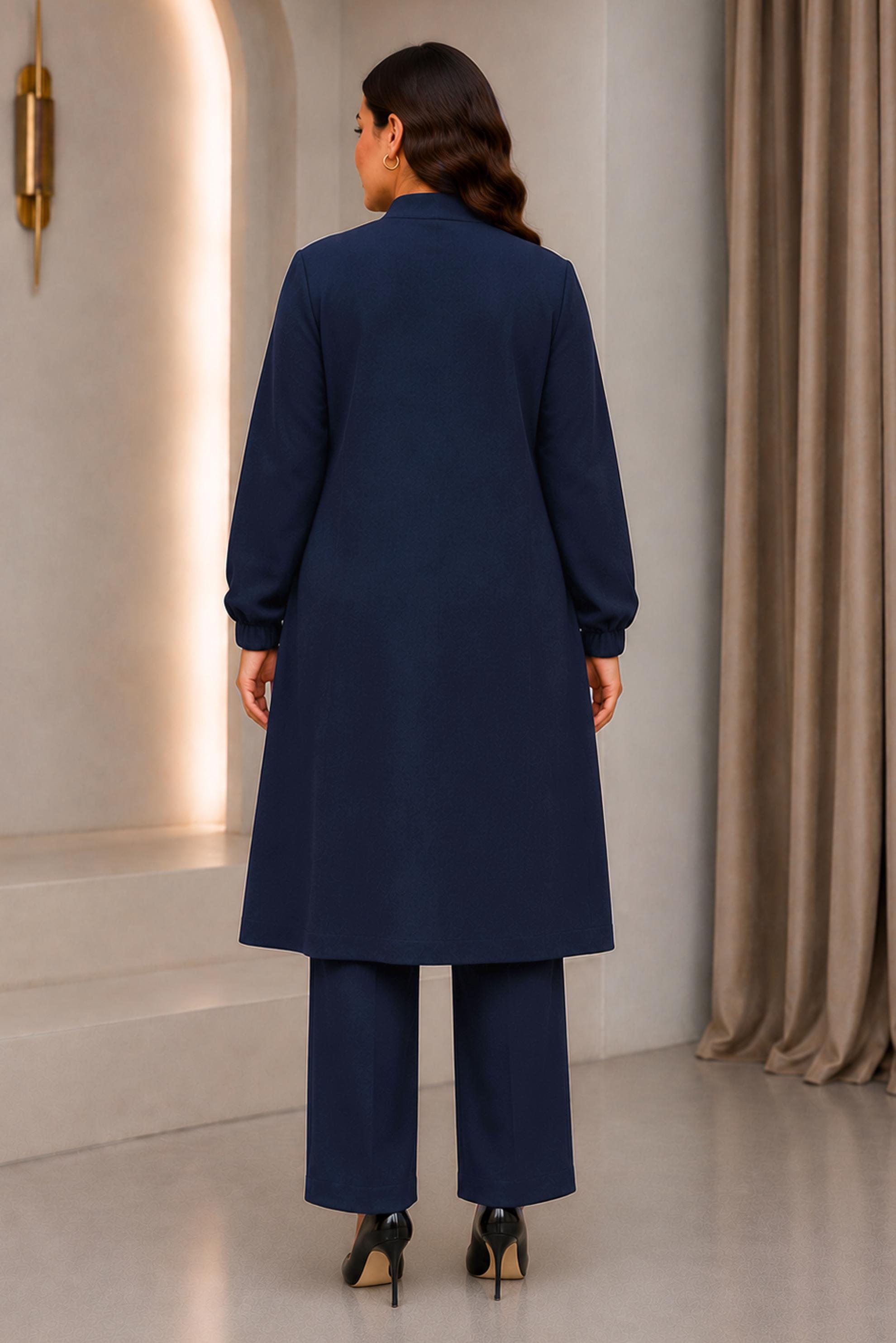Vêtements hijab BLEU MARINE VESTE À COL MANDARIN 46721