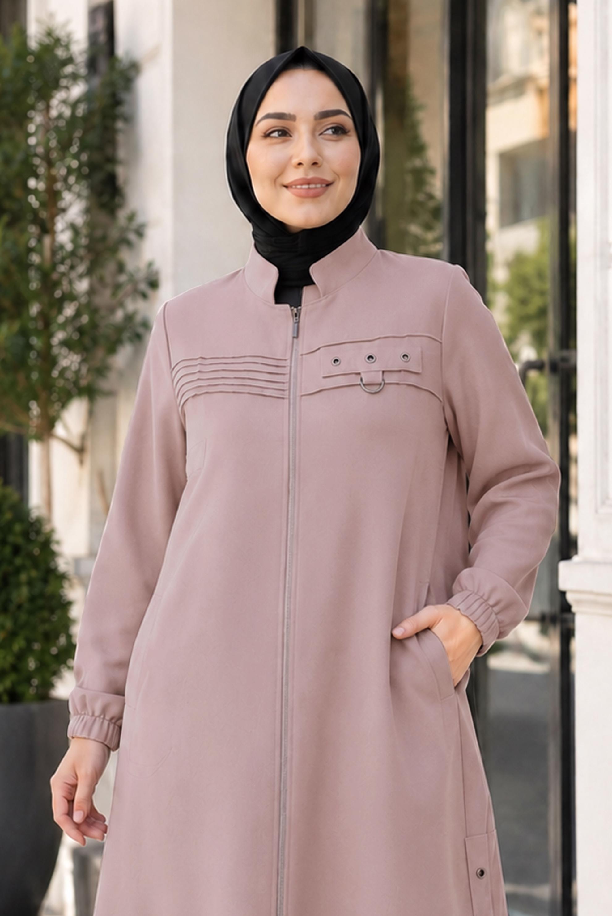 Vêtements hijab POUDRE VESTE À COL MANDARIN 46761