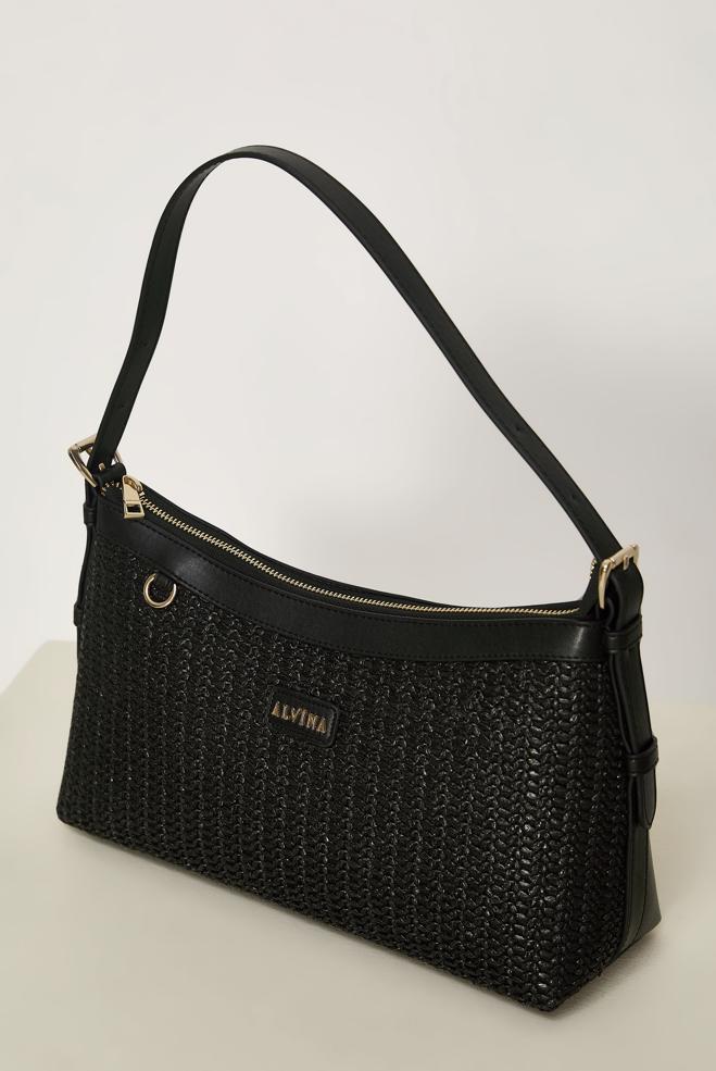 Vêtements hijab NOIR ALVINA SAC BAGUETTE EN OSIER 1545-1 - ALVİNA