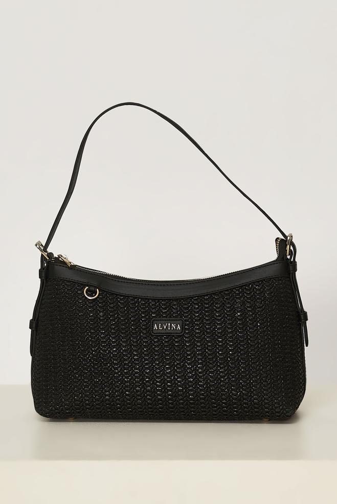 Vêtements hijab NOIR ALVINA SAC BAGUETTE EN OSIER 1545-1 - ALVİNA