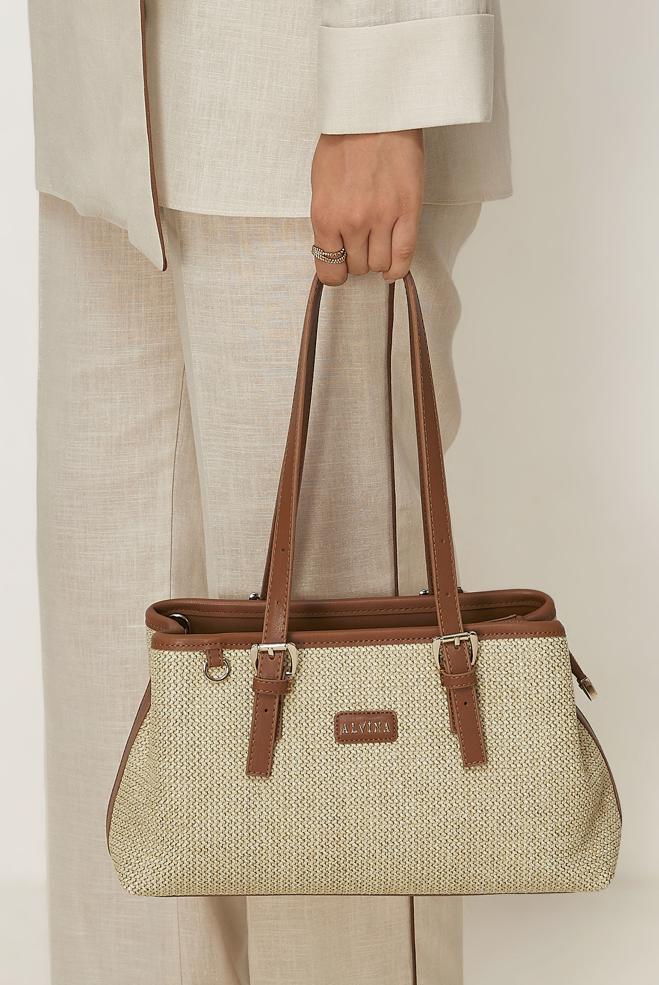Vêtements hijab ÉCRUE ALVINA SAC BAGUETTE EN OSIER 1617 - ALVİNA