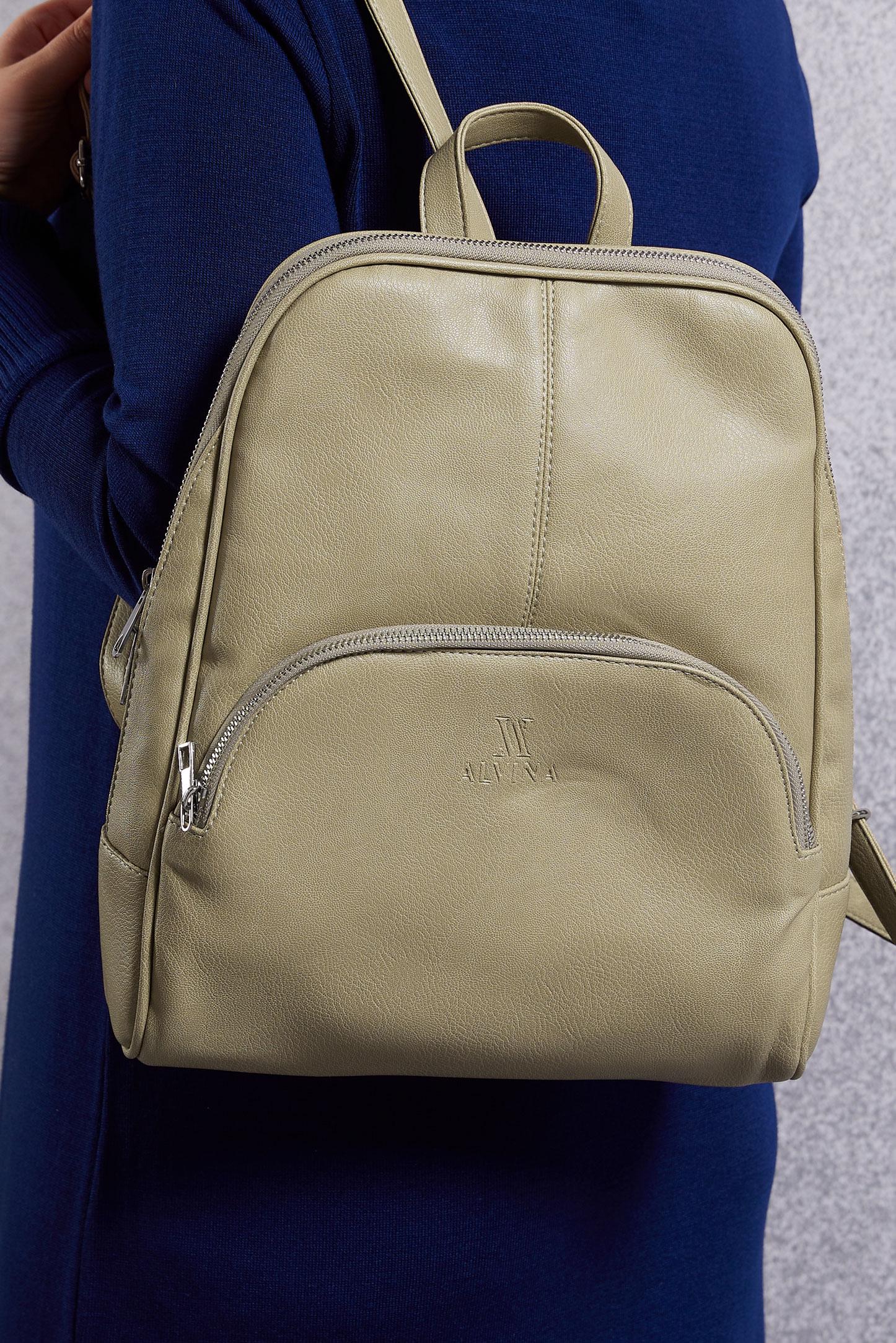 Tesettür giyim VİZON ALVİNA SIRT ÇANTASI 2055