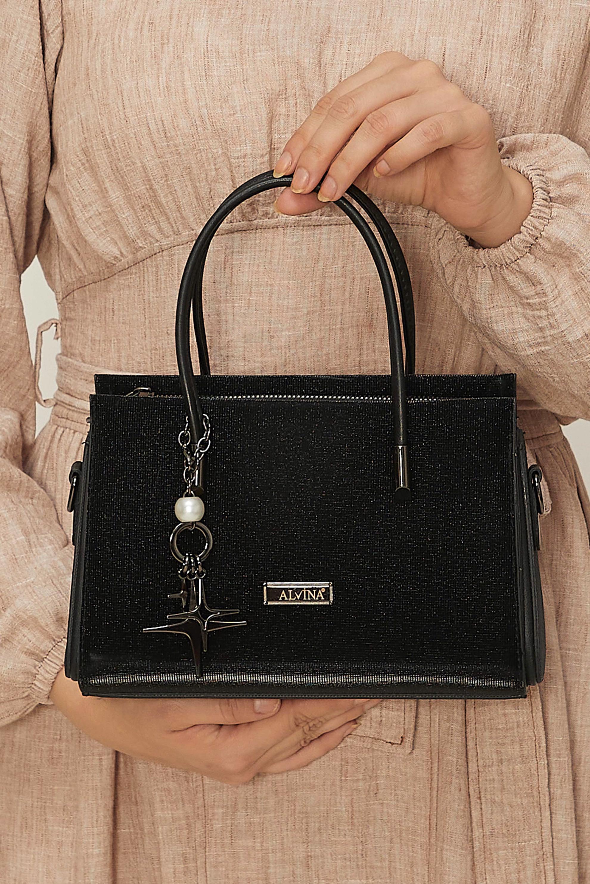 Tesettür giyim SİYAH ALVİNA AKSESUAR DETAYLI ÇANTA 2188