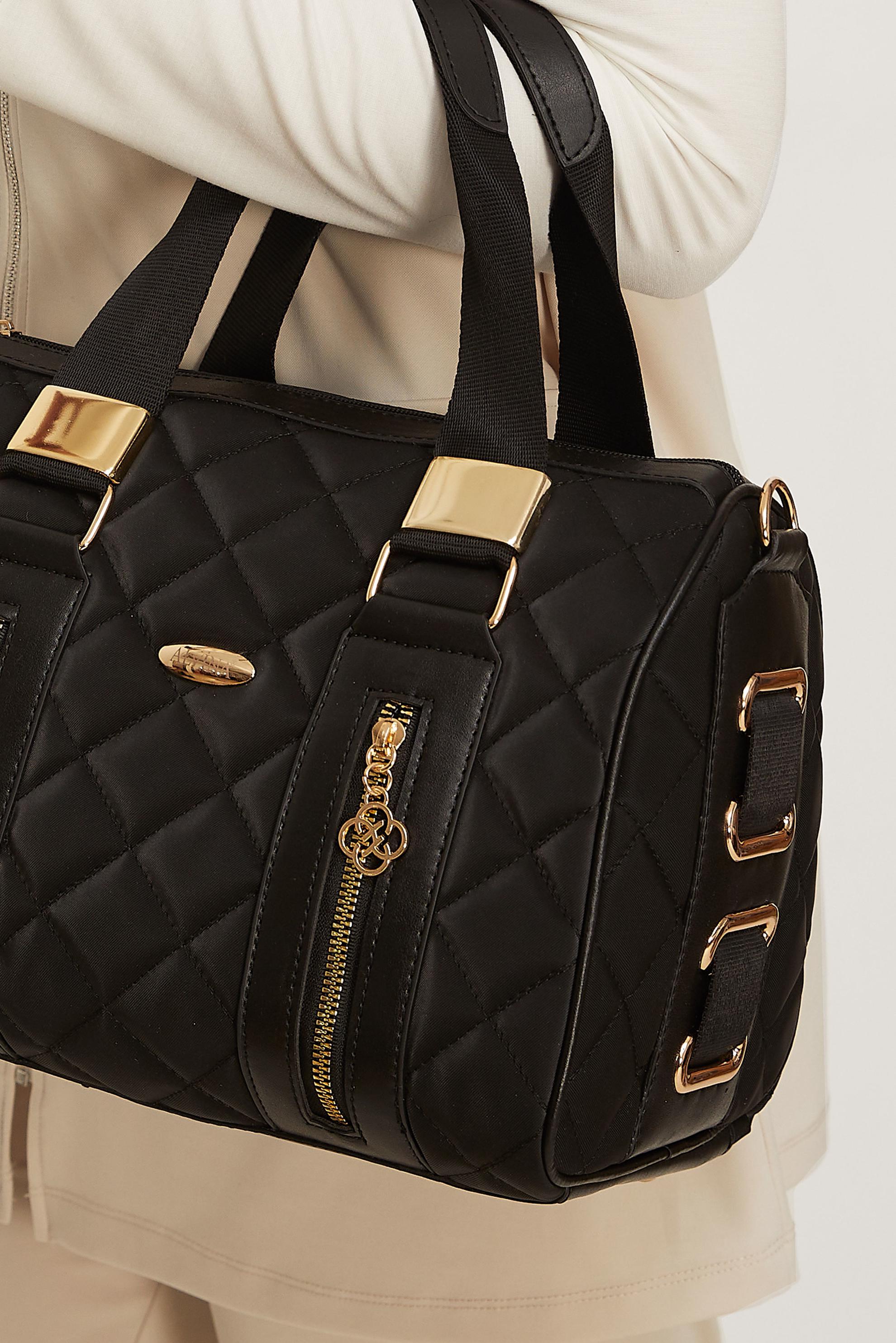 Tesettür giyim SİYAH ALVİNA KAPİTONE DESENLİ ÇANTA 2197