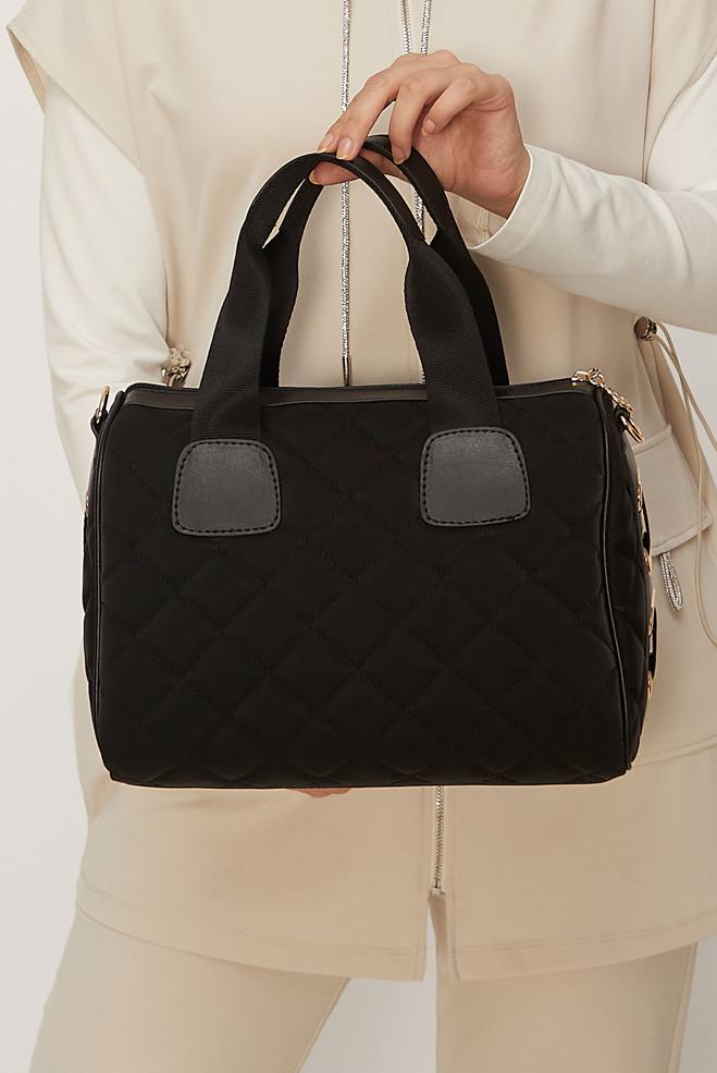 Tesettür giyim SİYAH ALVİNA KAPİTONE DESENLİ ÇANTA 2197 - ALVİNA