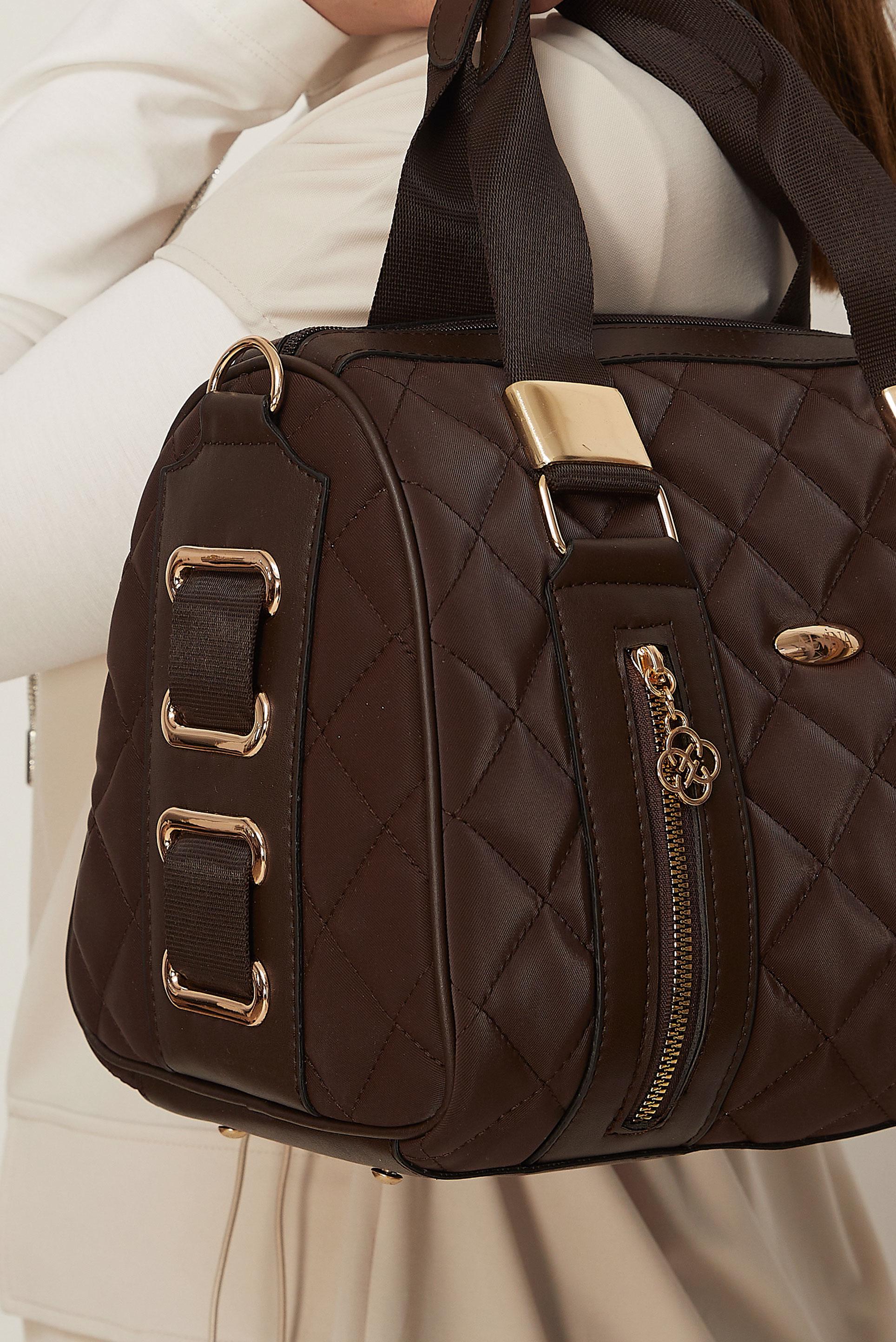 Tesettür giyim KAHVE ALVİNA KAPİTONE DESENLİ ÇANTA 2197