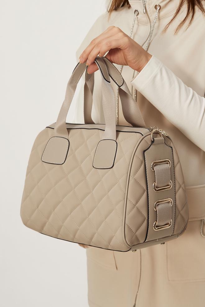 Tesettür giyim BEJ ALVİNA KAPİTONE DESENLİ ÇANTA 2197 - ALVİNA