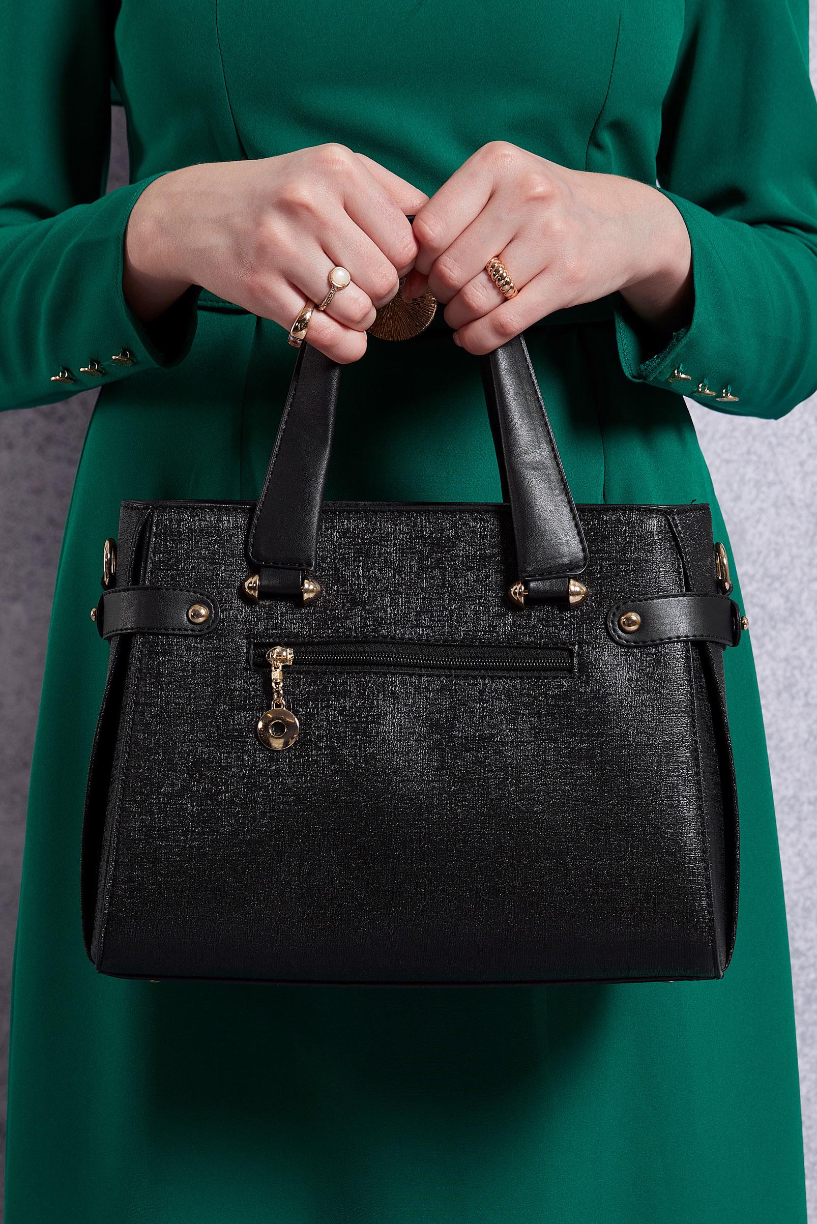 Tesettür giyim SİYAH ALVİNA SUNİ DERİ OMUZ ÇANTASI 2207