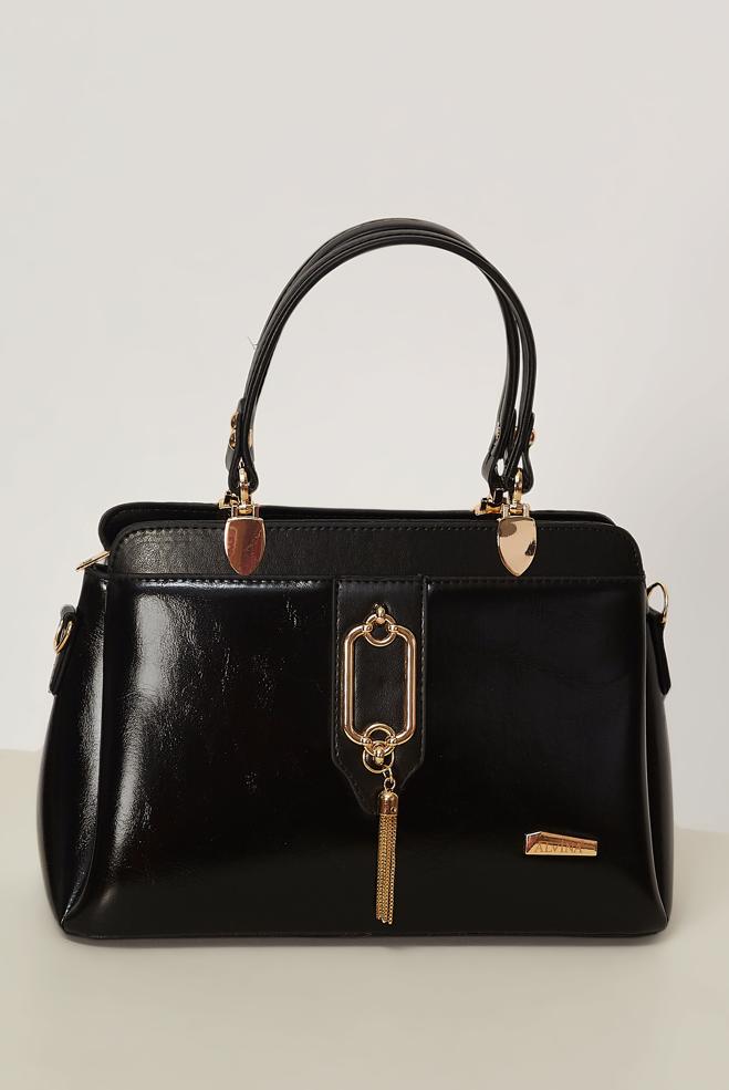 Vêtements hijab NOIR ALVINA SAC À FRANGES EN SIMILICUIR 2239 - ALVİNA
